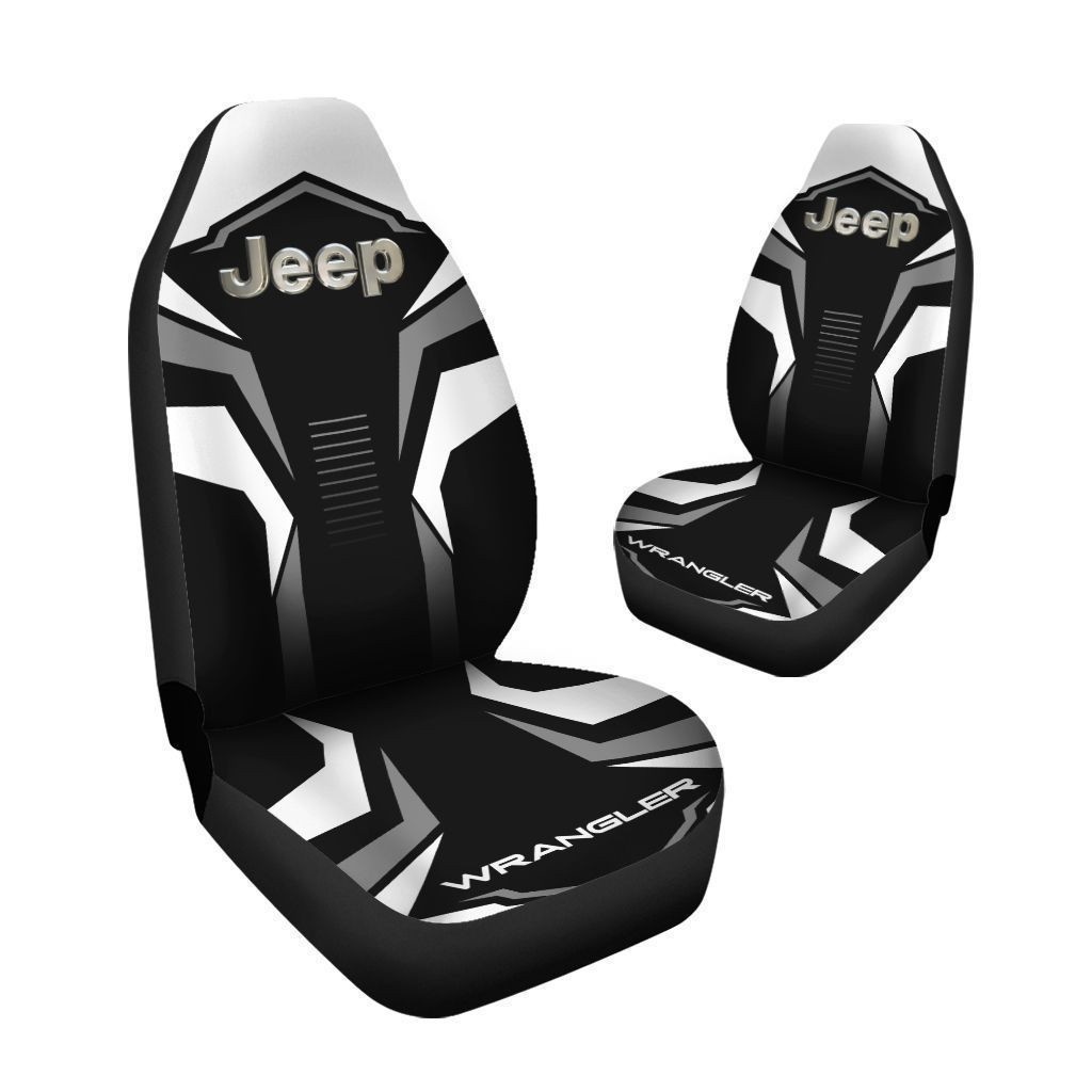 Jeep Wrangler Car Seat Cover (Set of 2) Ver 2 (White)