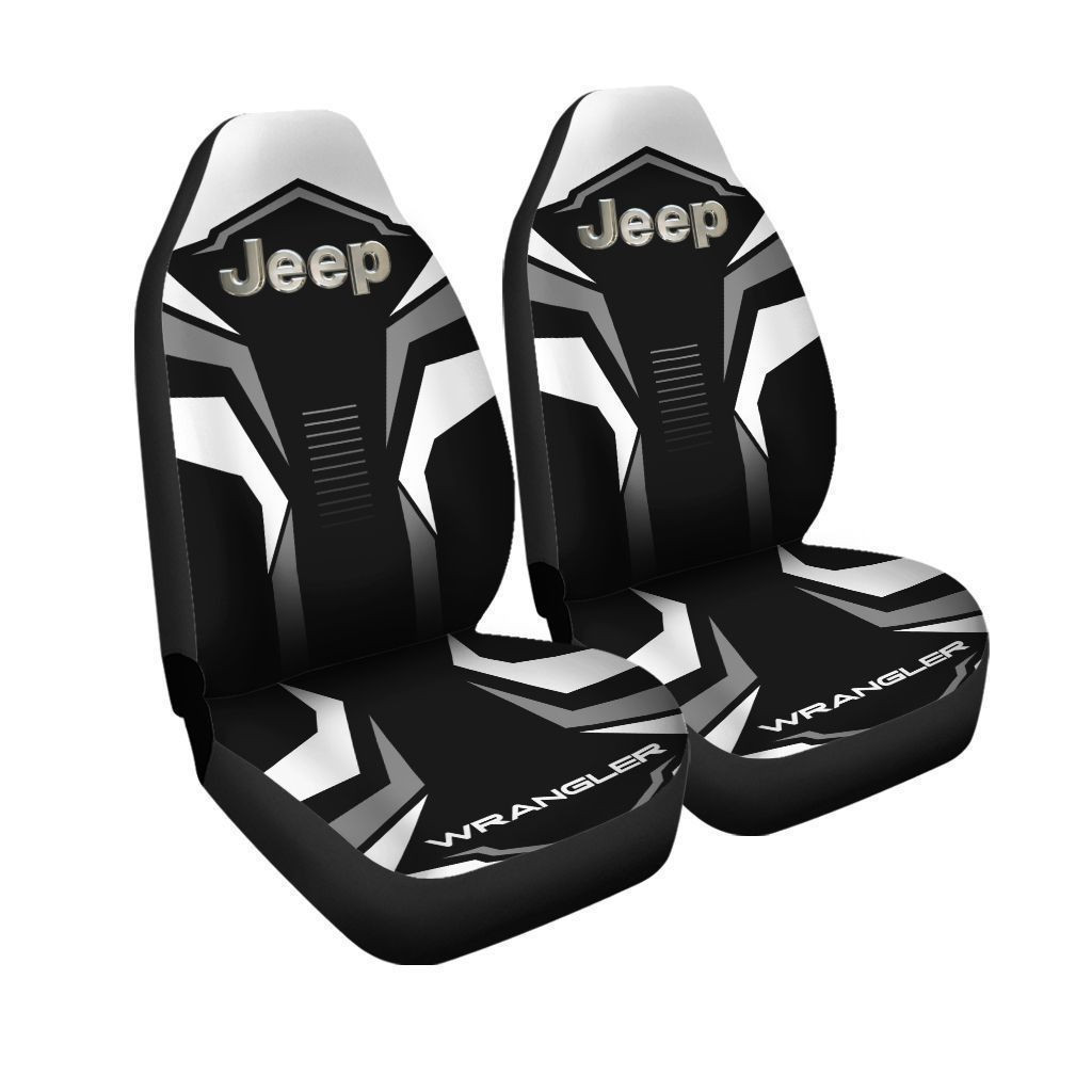 Jeep Wrangler Car Seat Cover (Set of 2) Ver 2 (White)