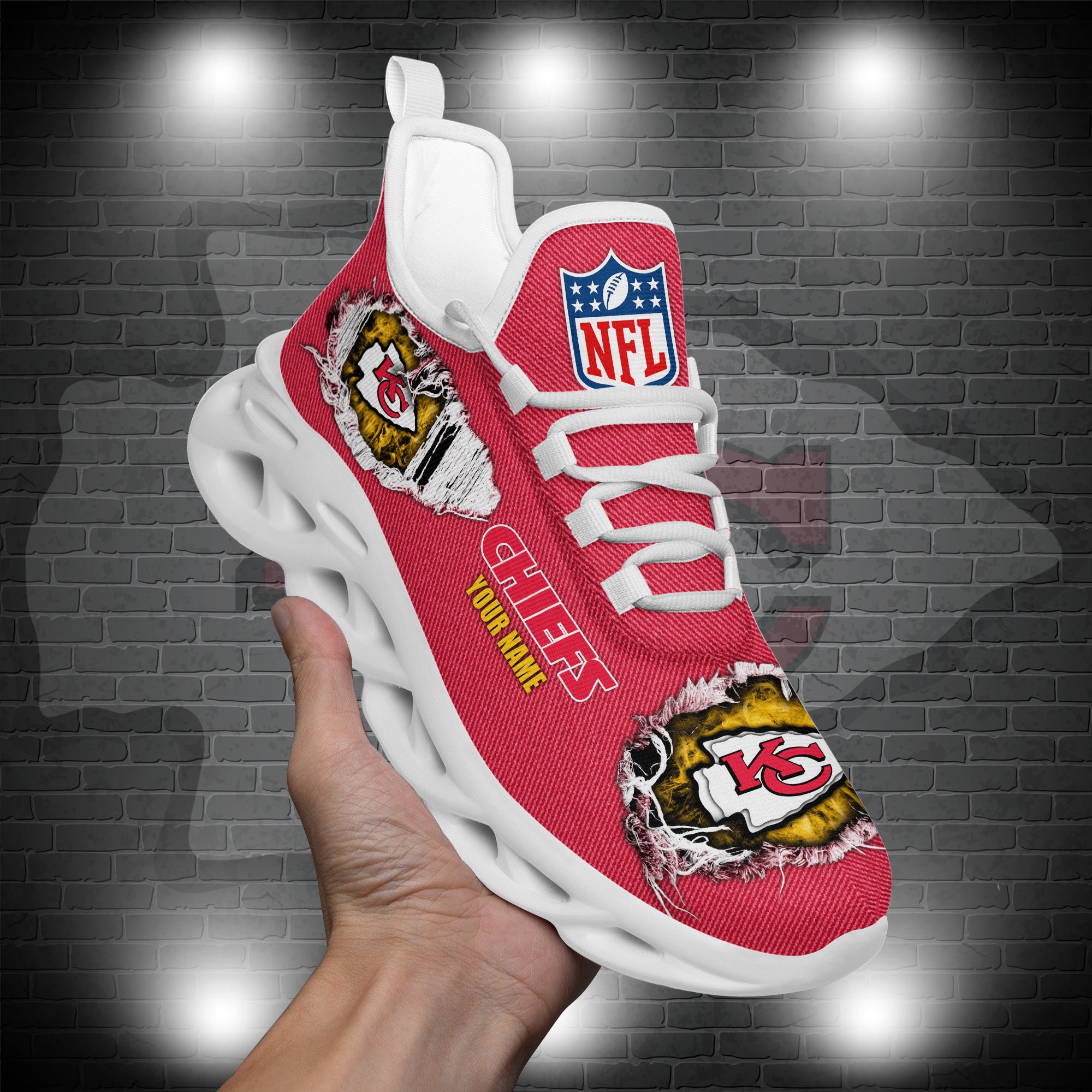 Kansas City Chiefs Black Max Soul Shoes 2025 Versions Custom Name 554