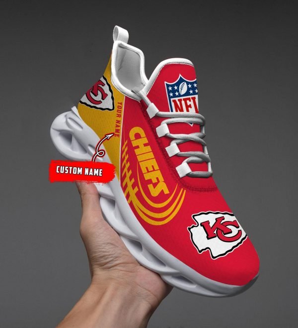 Kansas City Chiefs Black Max Soul Shoes 2025 Versions Custom Name 630