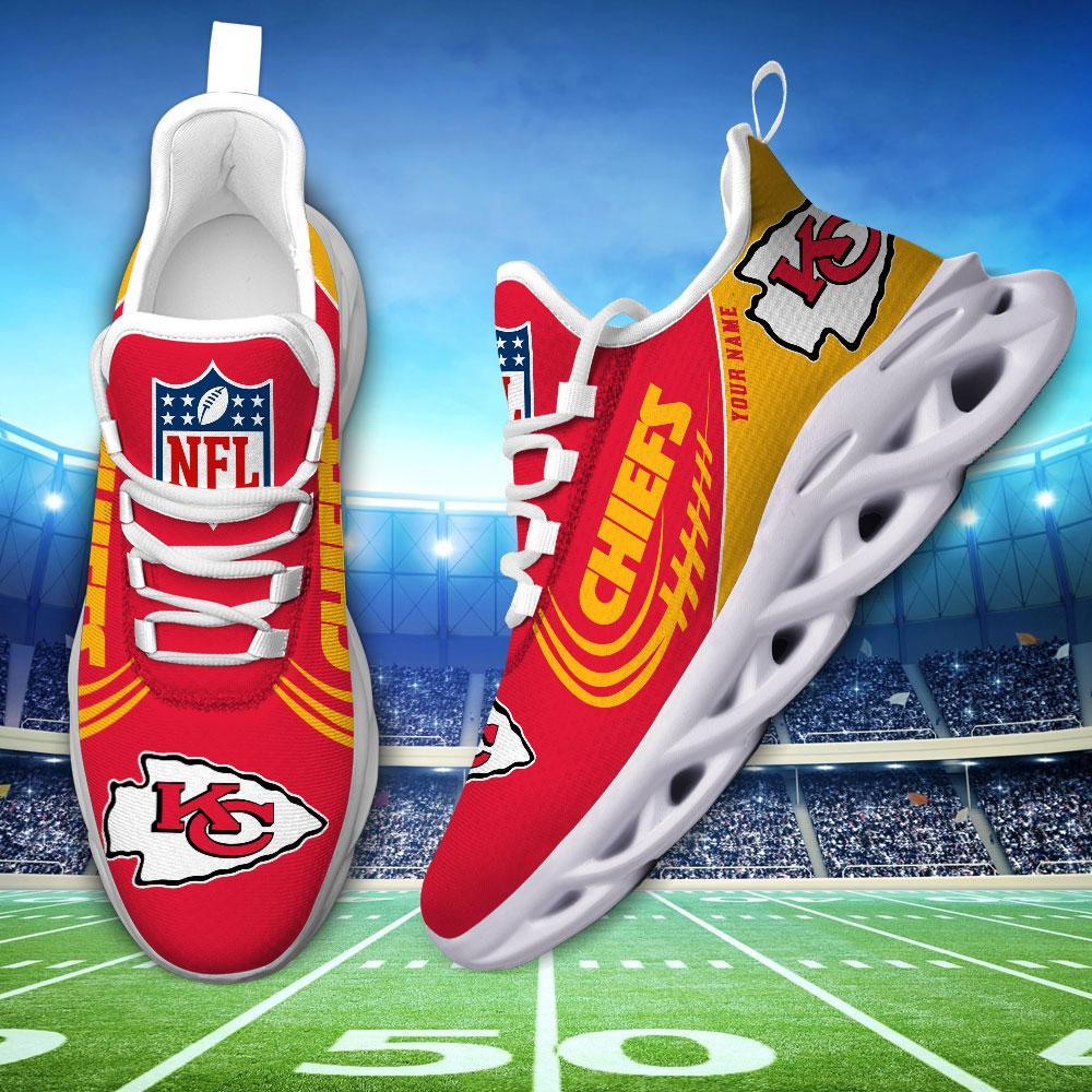 Kansas City Chiefs Black Max Soul Shoes 2025 Versions Custom Name 630