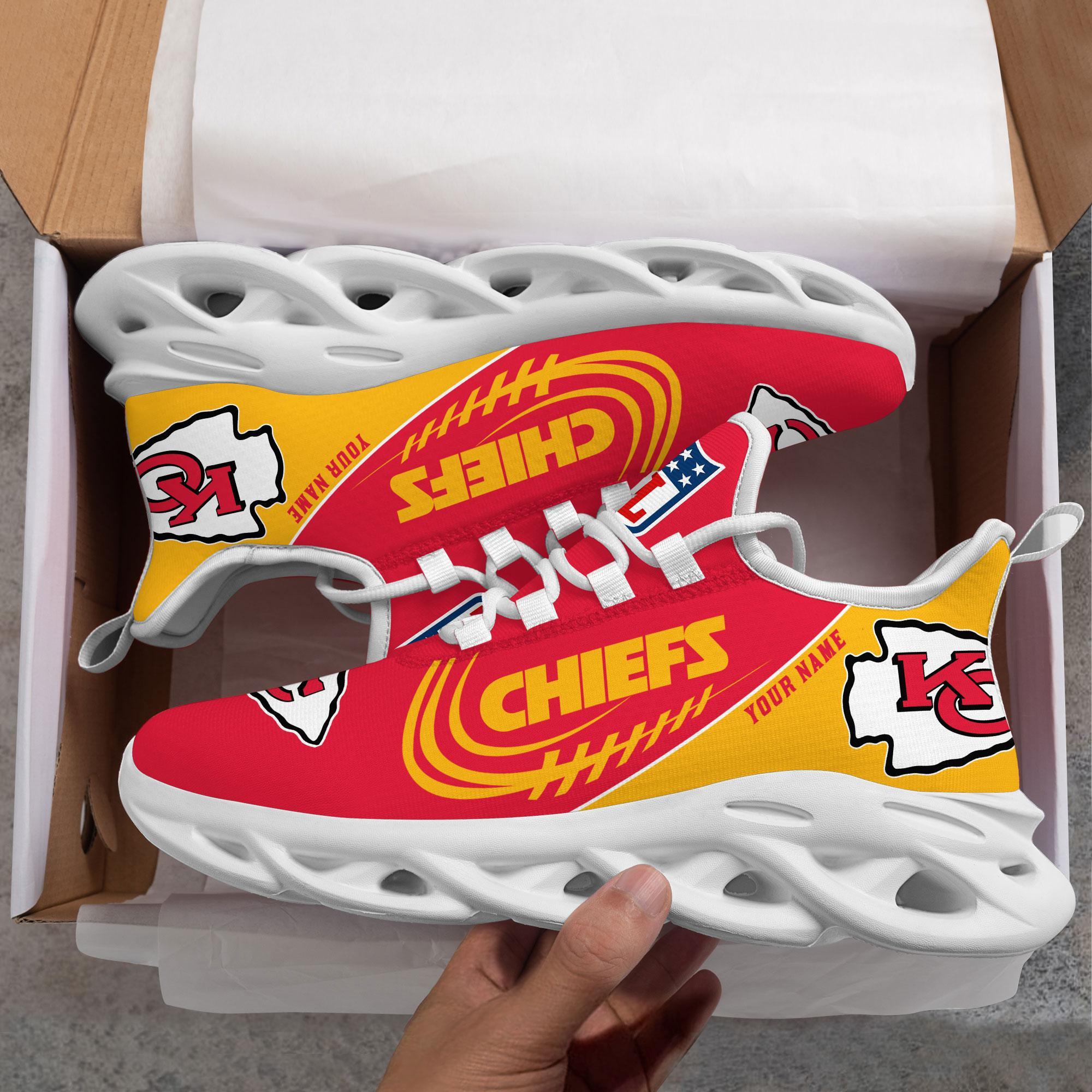Kansas City Chiefs Black Max Soul Shoes 2025 Versions Custom Name 630