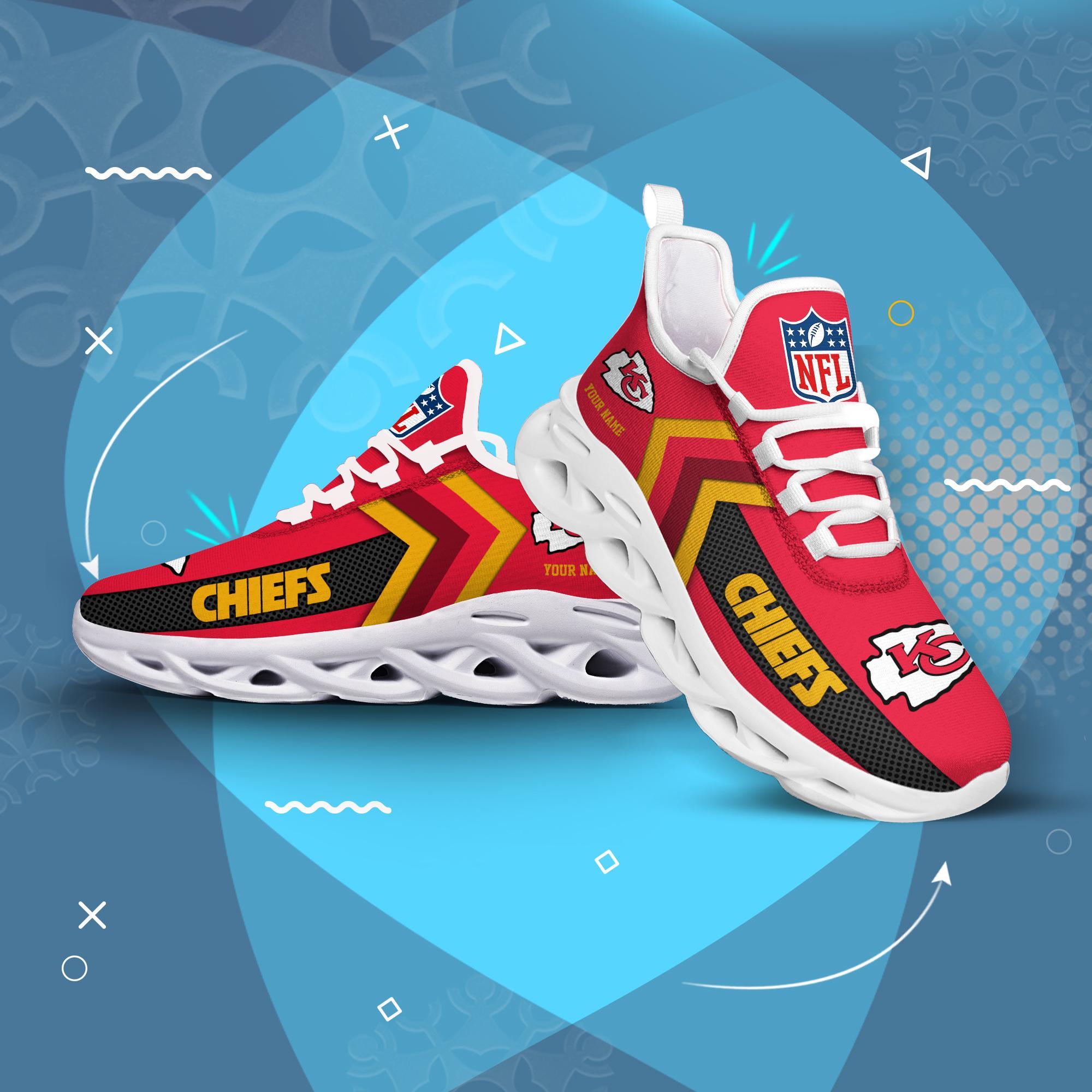 Kansas City Chiefs Black Max Soul Shoes 2025 Versions Custom Name 638