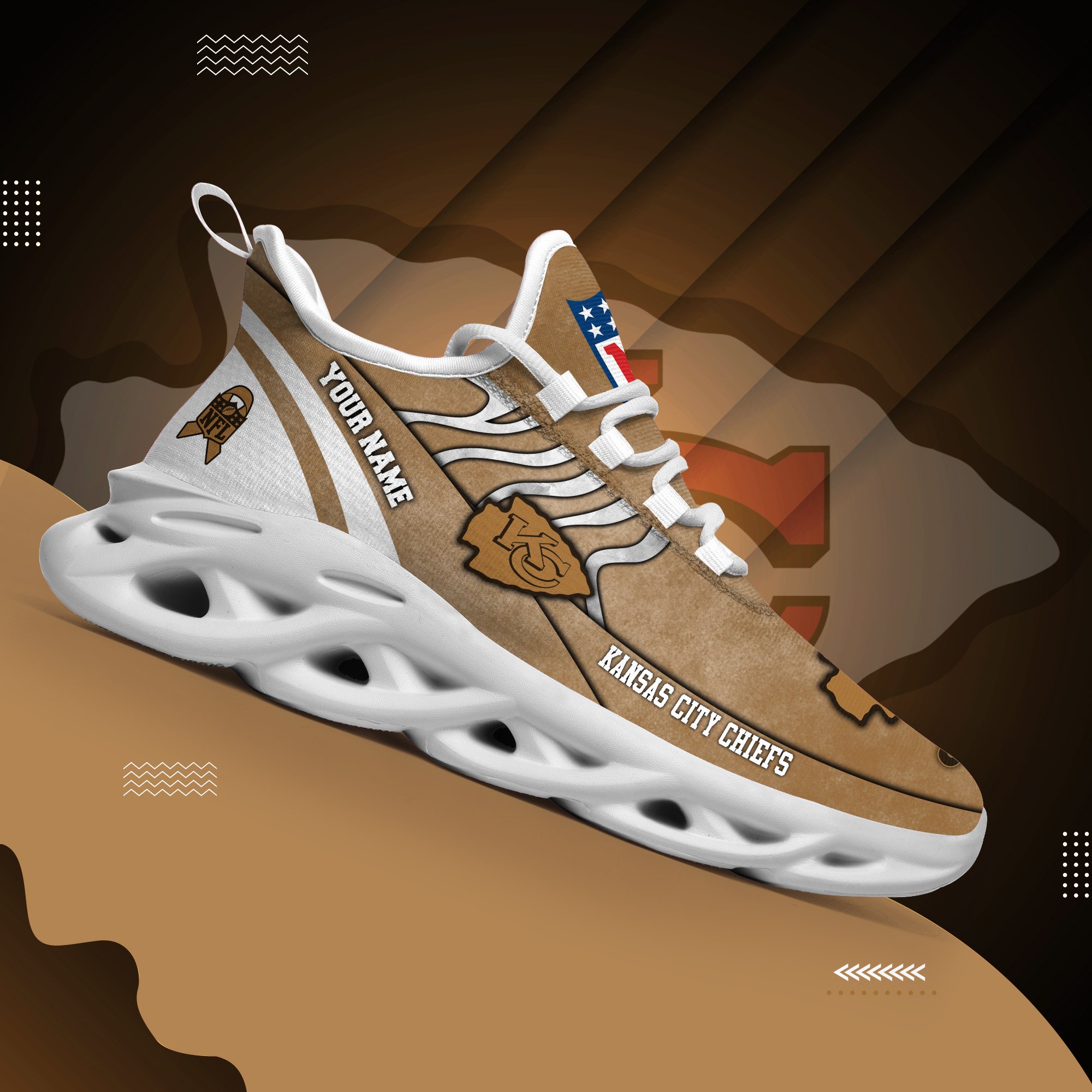Kansas City Chiefs Black Max Soul Shoes 2025 Versions Custom Your Name And Number 264
