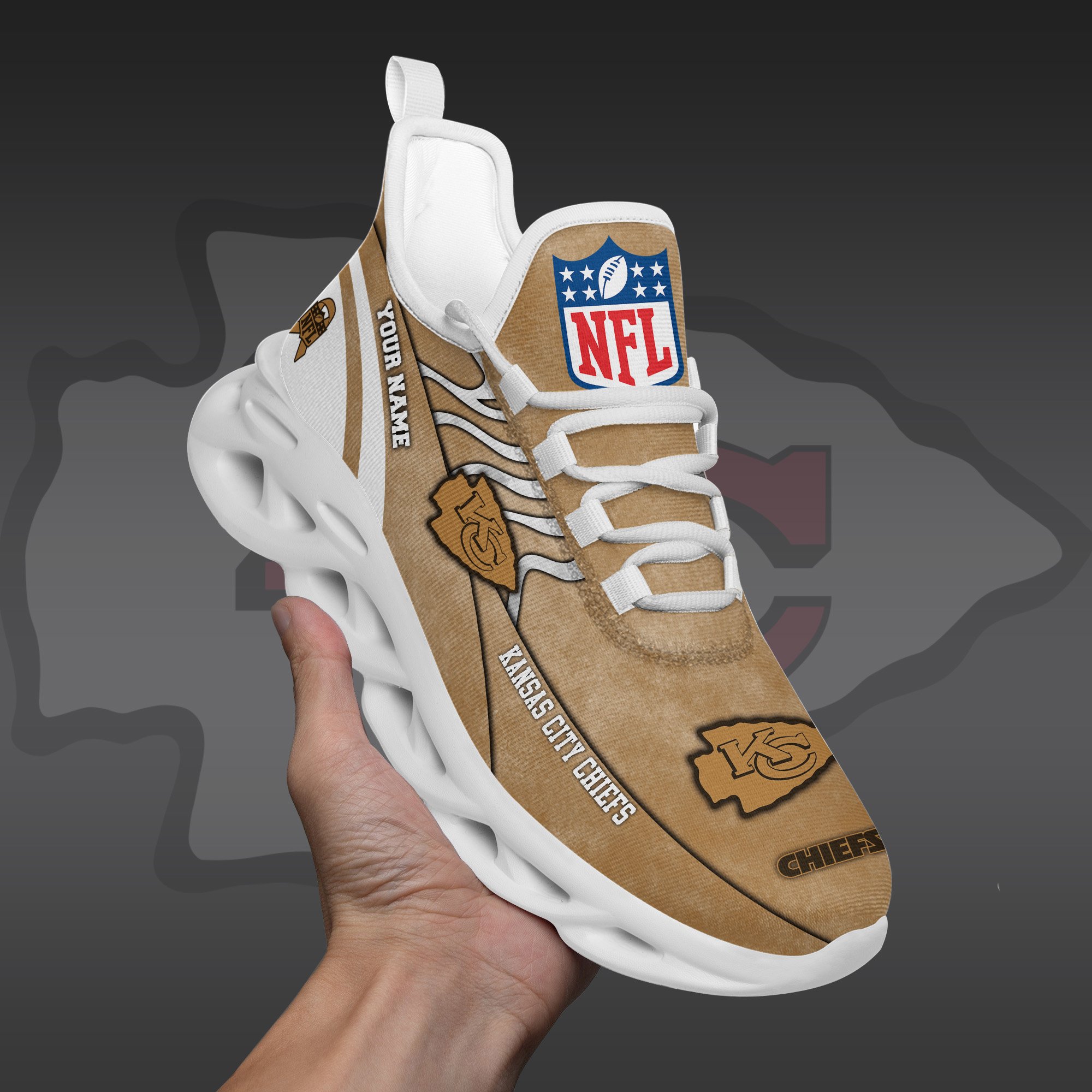 Kansas City Chiefs Black Max Soul Shoes 2025 Versions Custom Your Name And Number 264