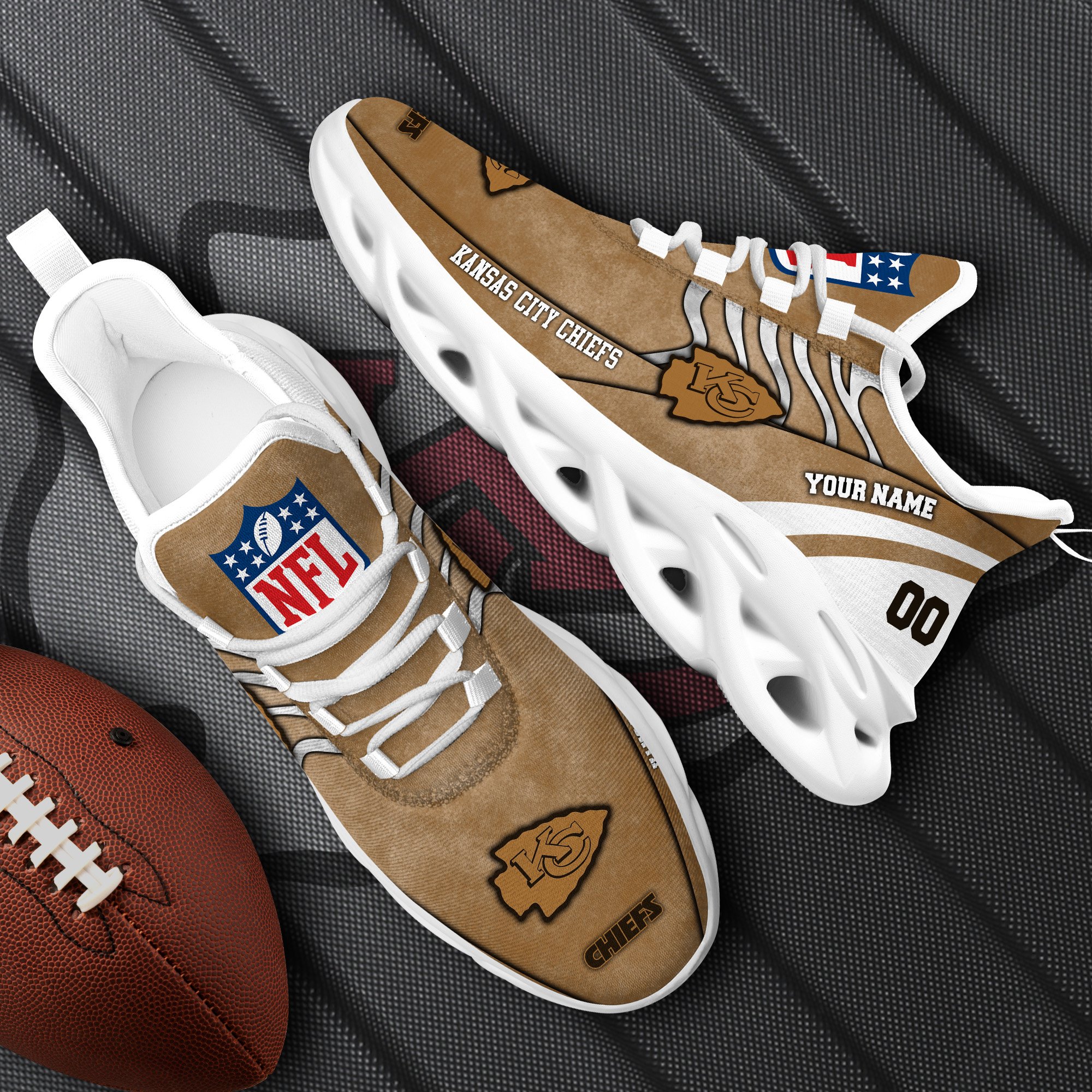 Kansas City Chiefs Black Max Soul Shoes 2025 Versions Custom Your Name And Number 264