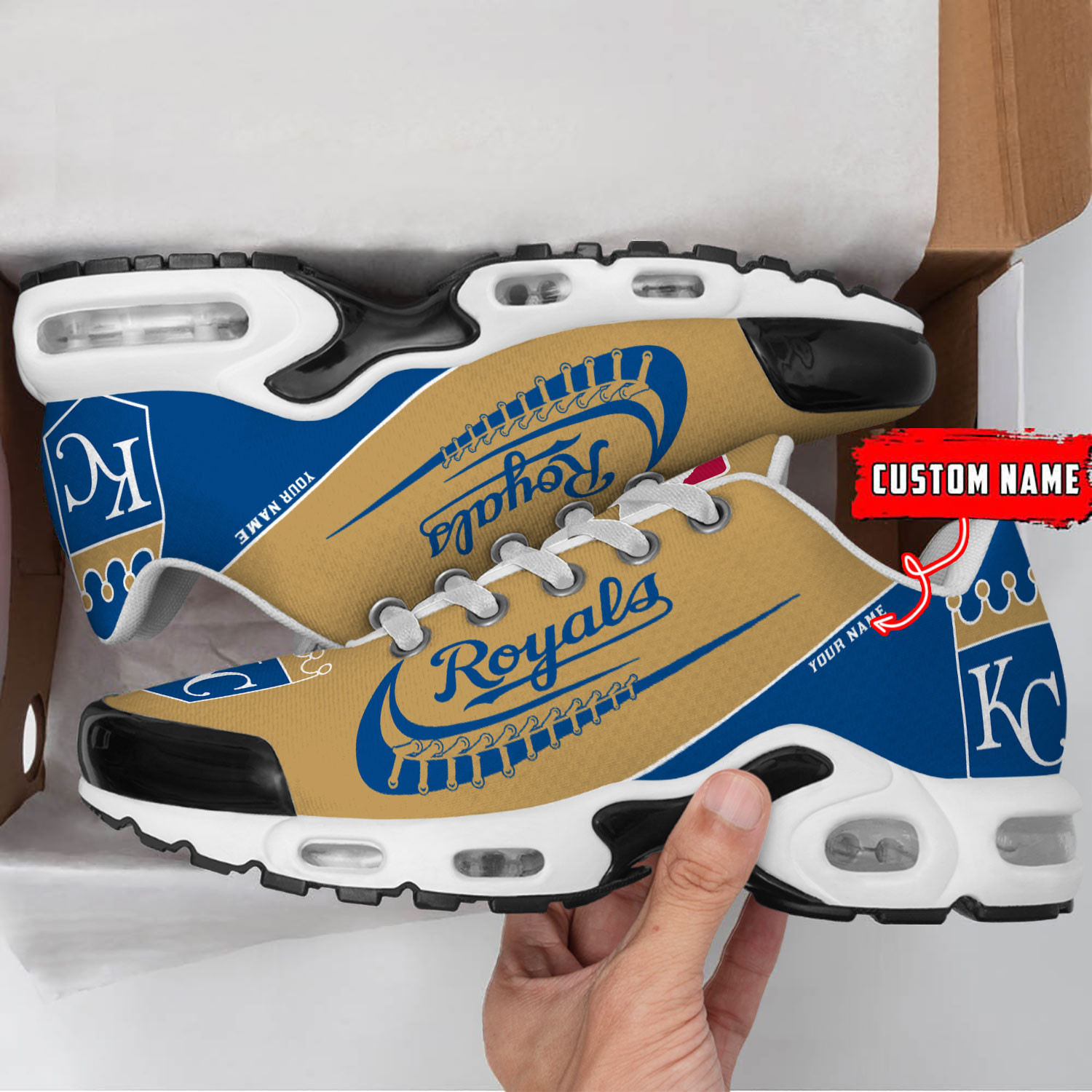 Kansas City Royals Team Logo Baseball God Wings Air Max Shoes Sneaker
