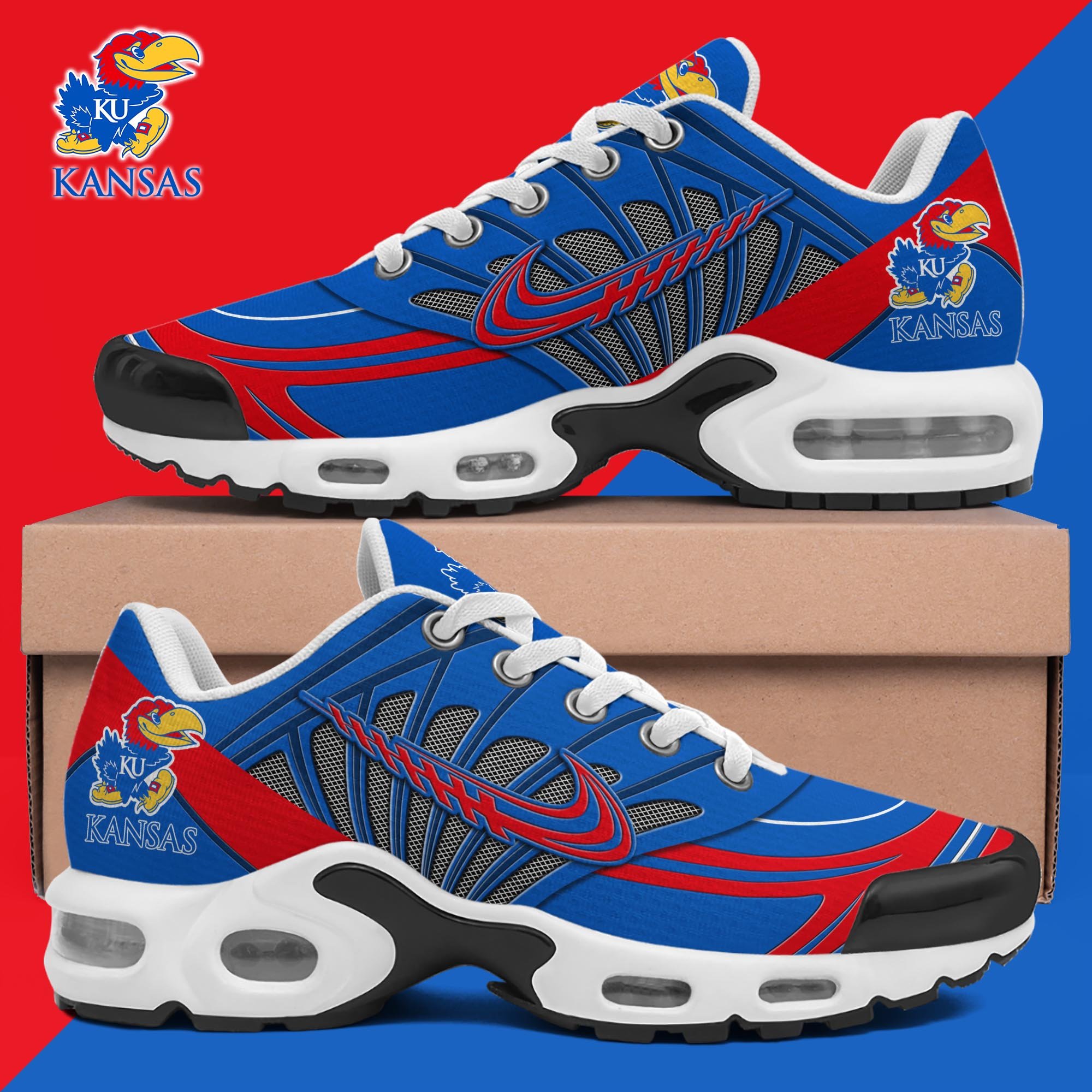 Kansas Jayhawks TN Shoes 2025 Version Custom Name 135