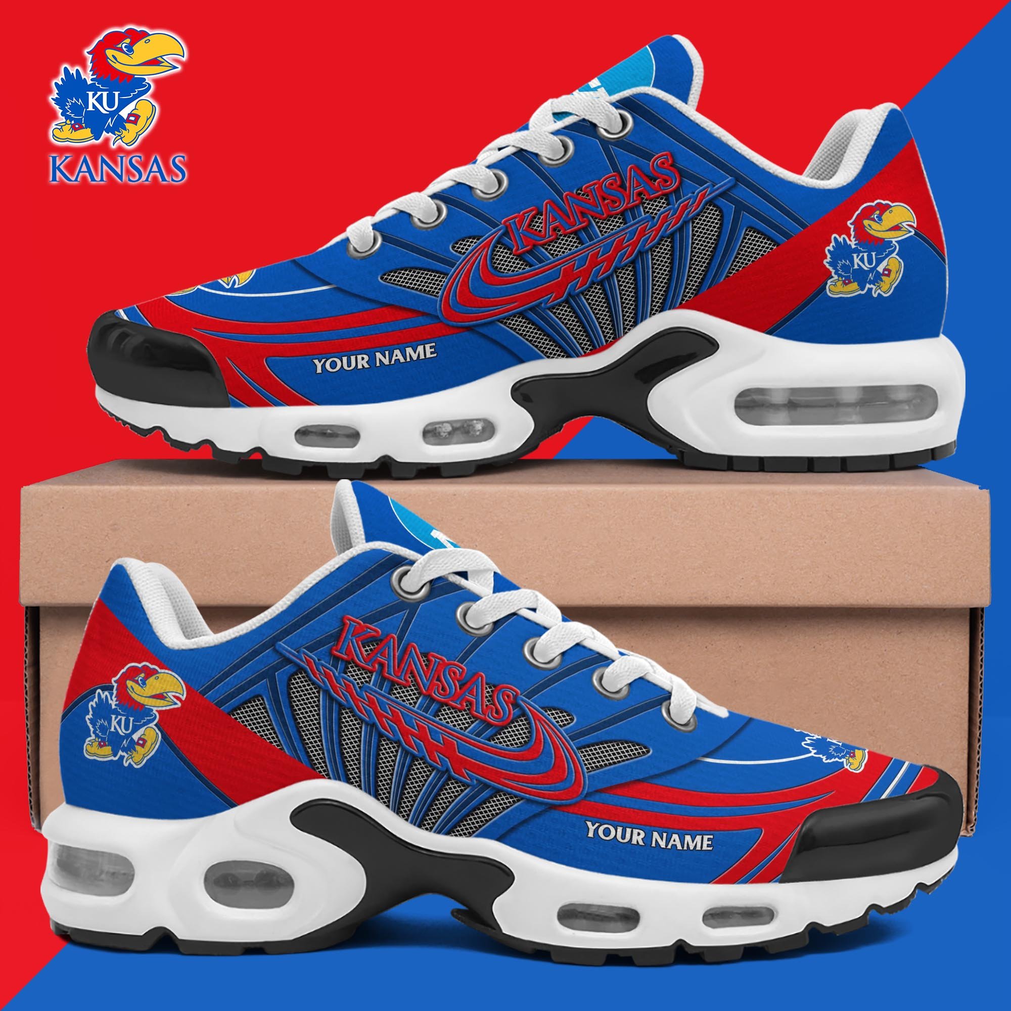 Kansas Jayhawks TN Shoes 2025 Version Custom Your Name 594