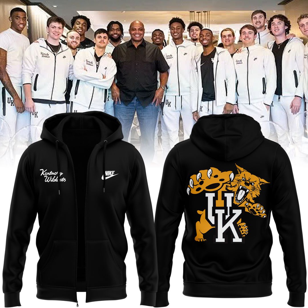 Kentucky All Black Basketball Zip Hoodie 