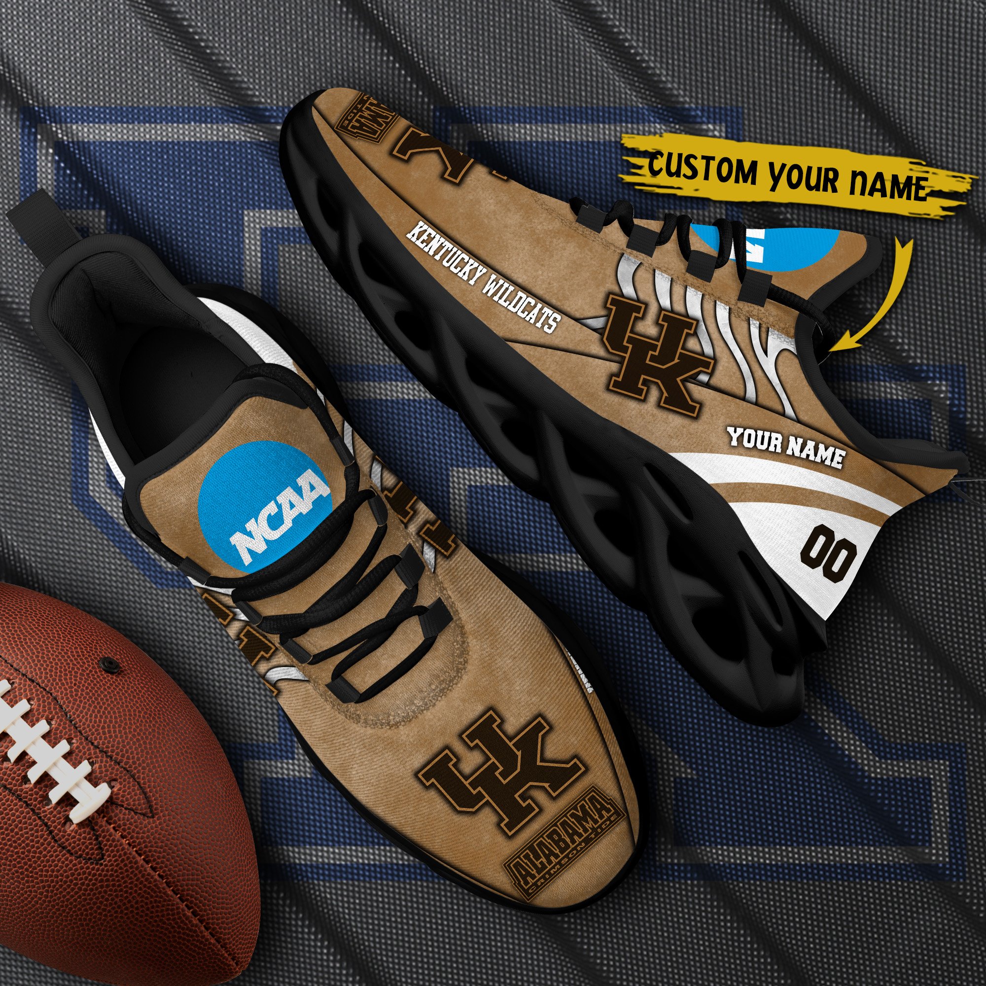 Kentucky Wildcats Black Max Soul Shoes 2025 Versions Custom Your Name And Number 312