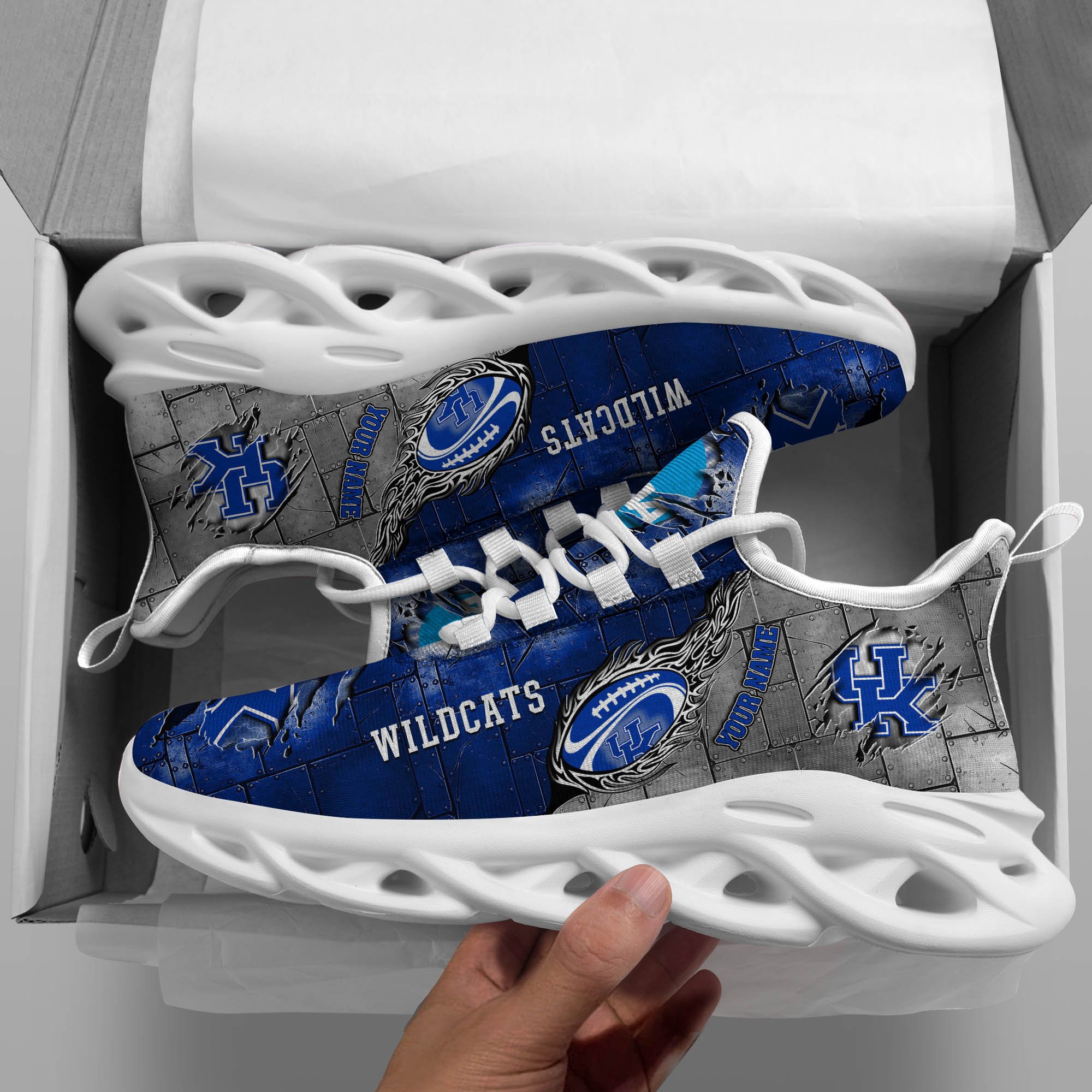 Kentucky Wildcats Black Max Soul Shoes 2025 Versions, White Max Soul Shoes Custom Your Name PH879