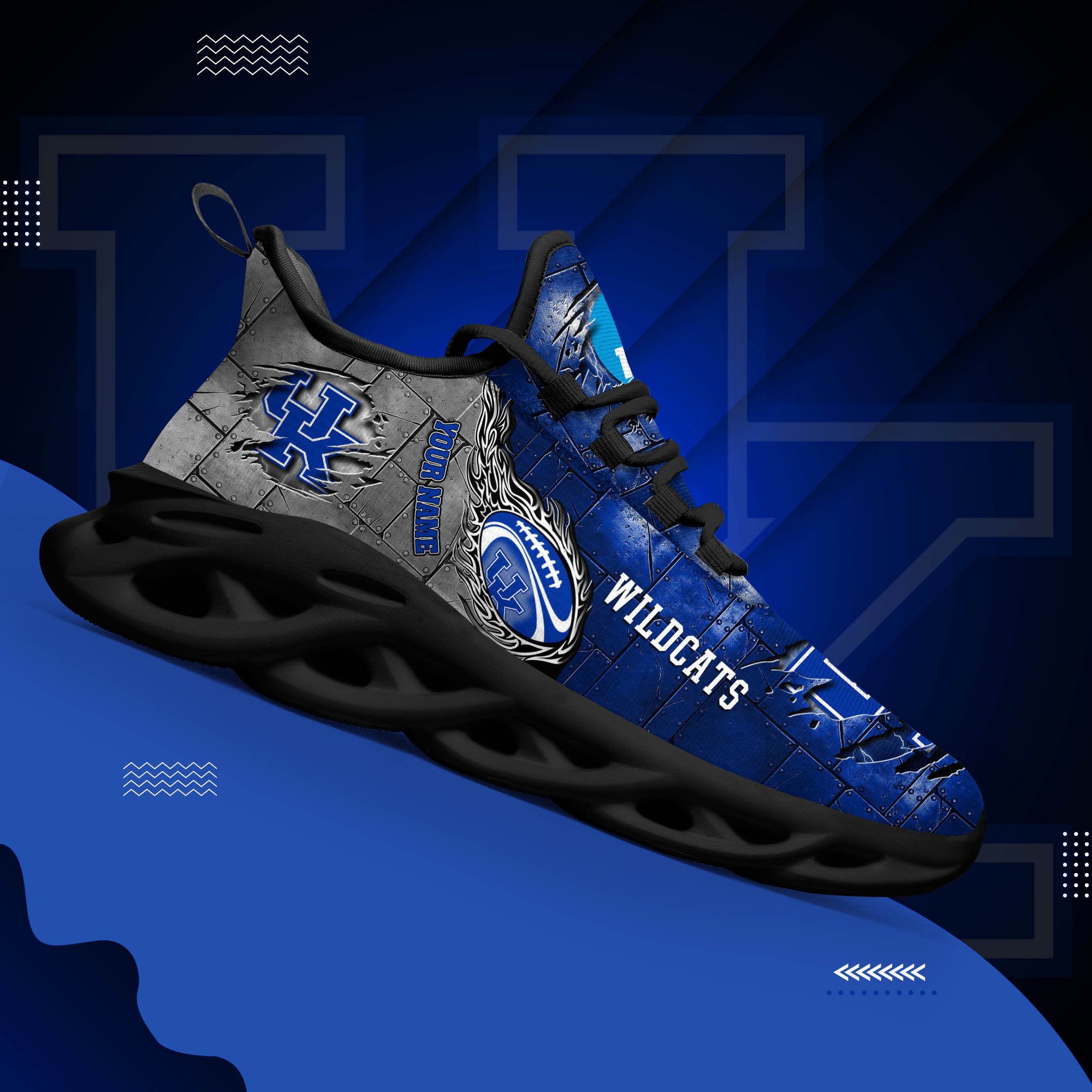 Kentucky Wildcats Black Max Soul Shoes 2025 Versions, White Max Soul Shoes Custom Your Name PH879