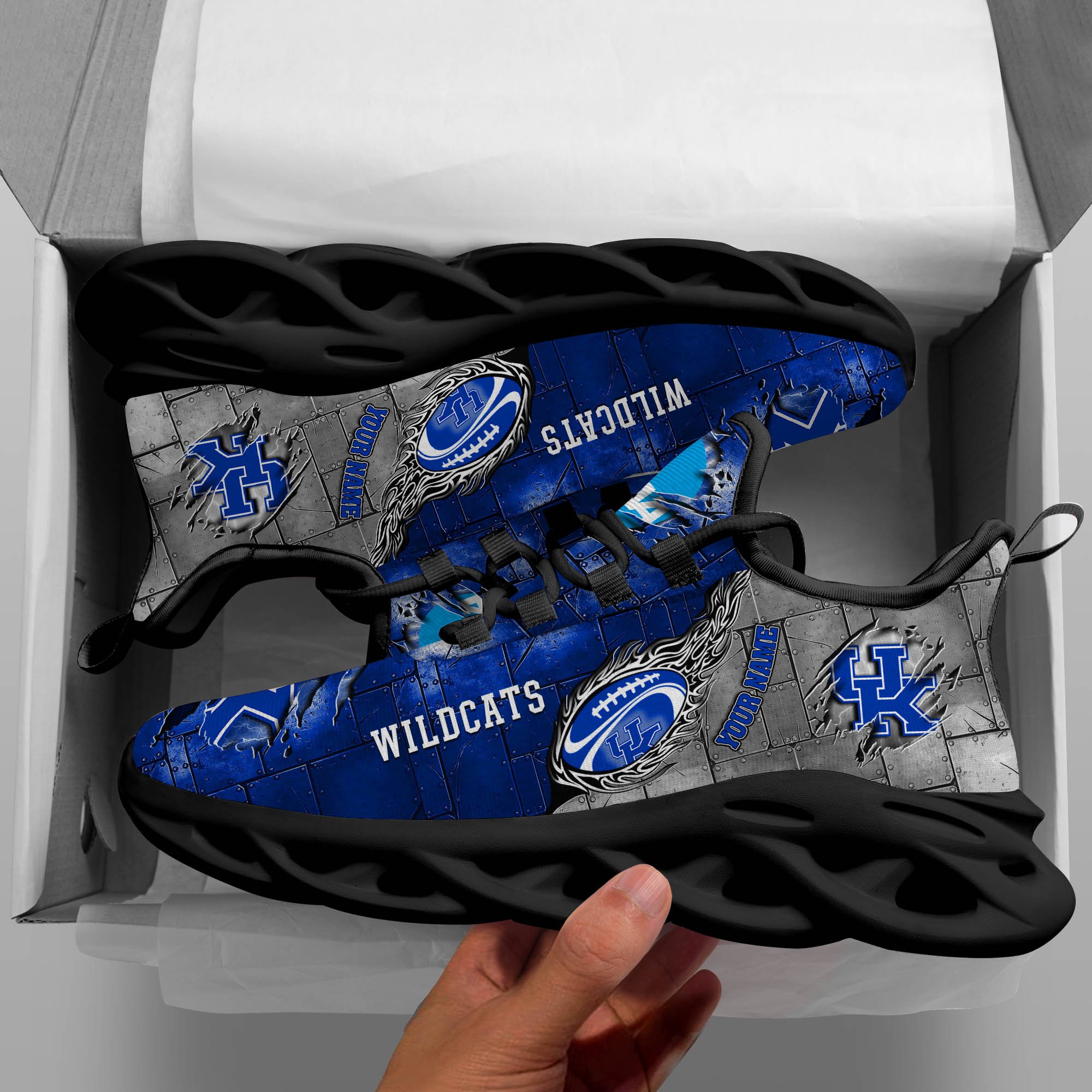 Kentucky Wildcats Black Max Soul Shoes 2025 Versions, White Max Soul Shoes Custom Your Name PH879