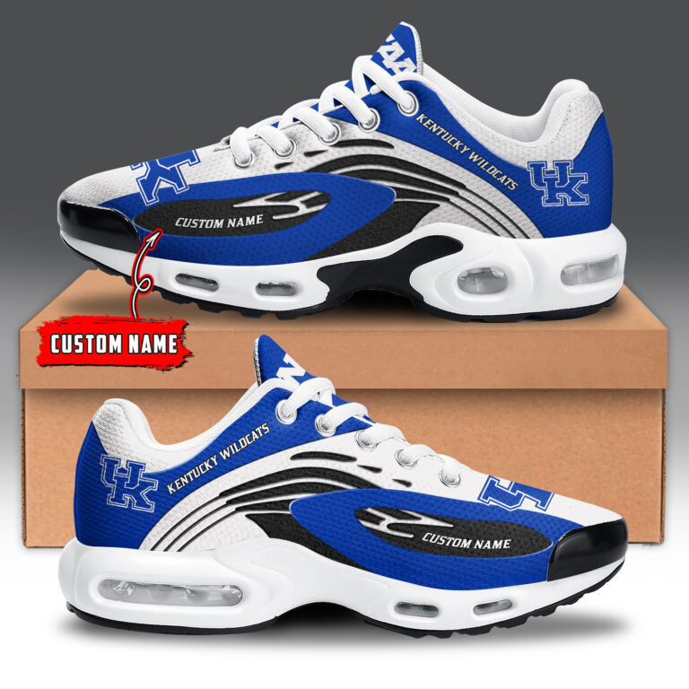 Kentucky Wildcats Personalized Name Team Logo Mix Colors Wave Line TN Shoes Air Cushion Sneakers