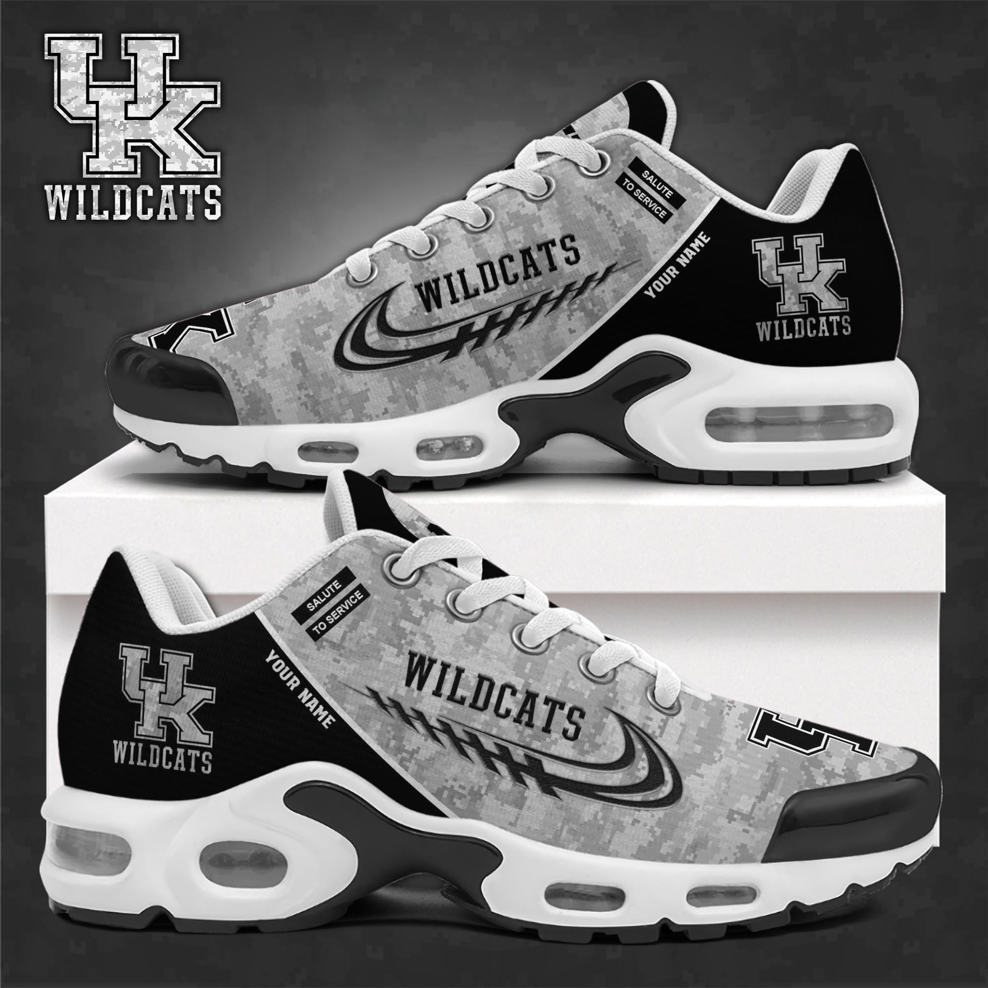 Kentucky Wildcats TN Shoes 2025 Version Custom Name, Camouflage Shoes PH585