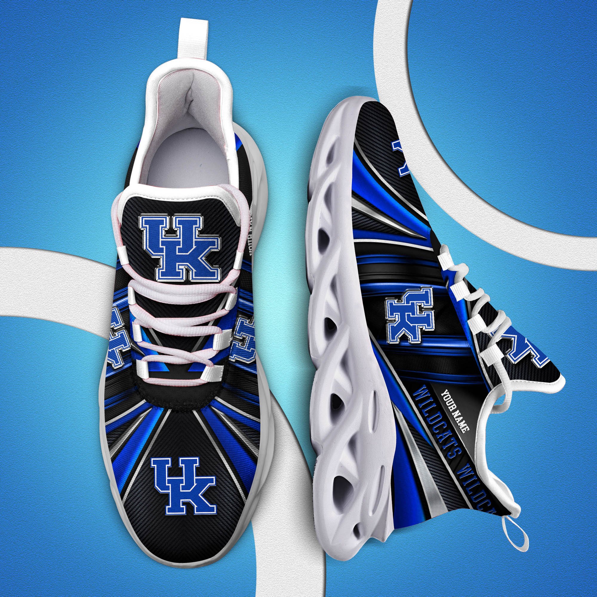 Kentucky Wildcats White C Sneakers 2025 Version Personalized Your Name, Sport Team Sneakers, Sport Gifts PH892