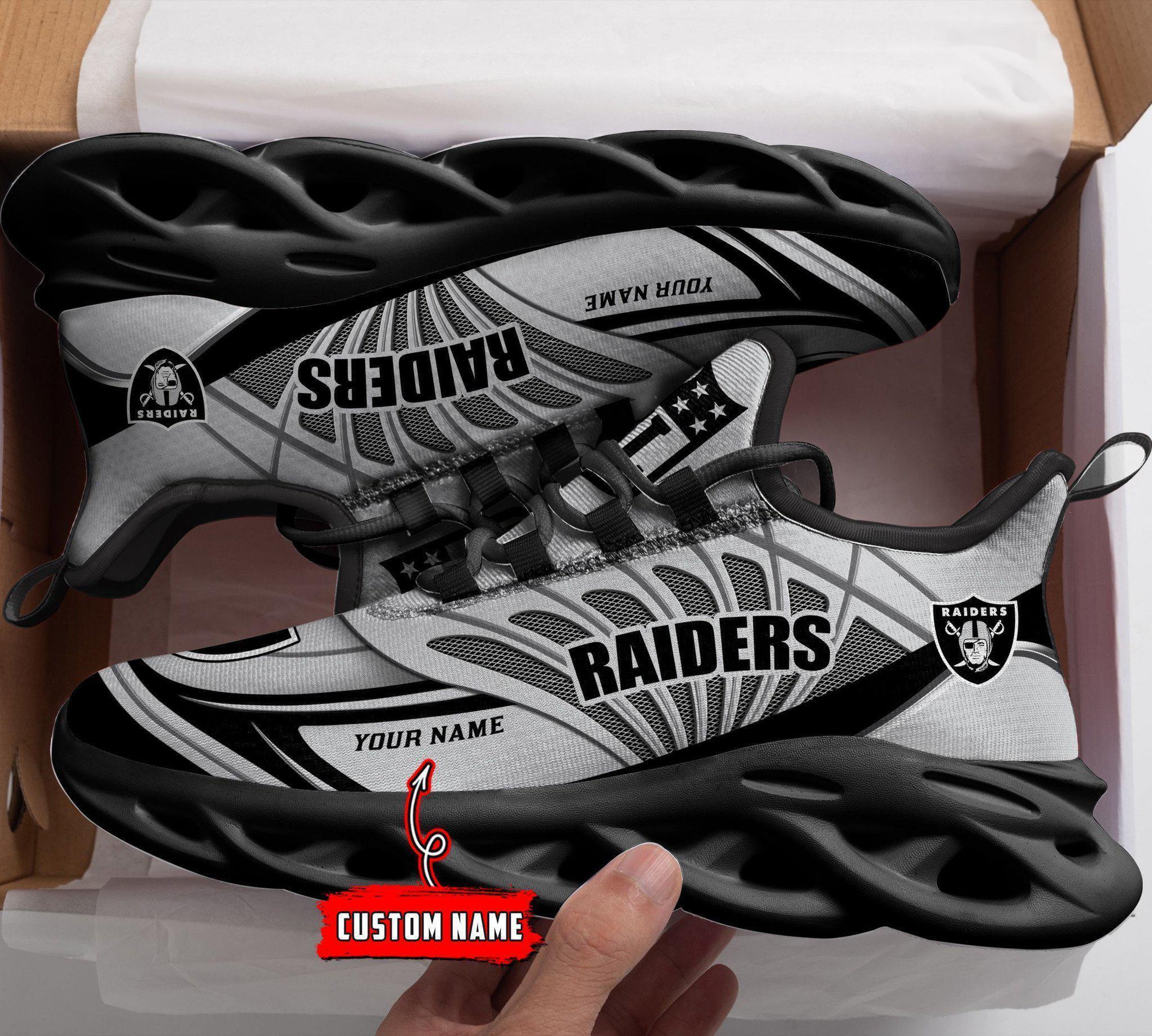 Las Vegas Raiders Black Max Soul Shoes 2025 Versions Custom Name 637