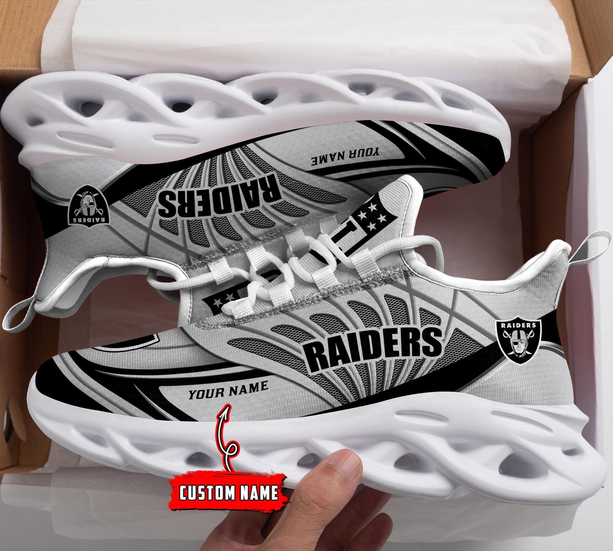 Las Vegas Raiders Black Max Soul Shoes 2025 Versions Custom Name 637