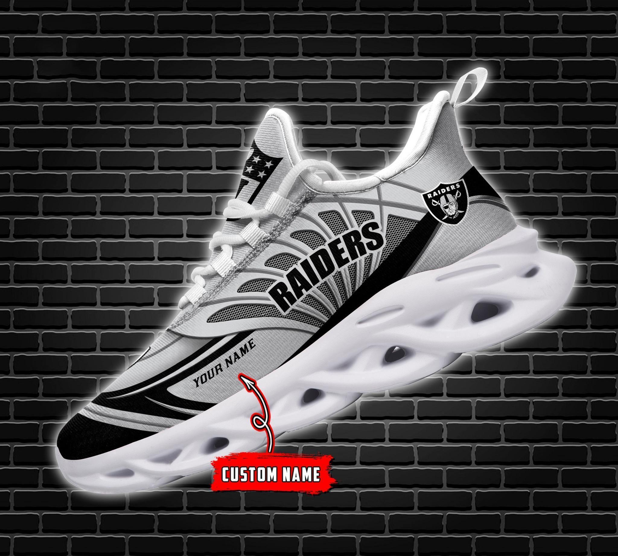 Las Vegas Raiders Black Max Soul Shoes 2025 Versions Custom Name 637
