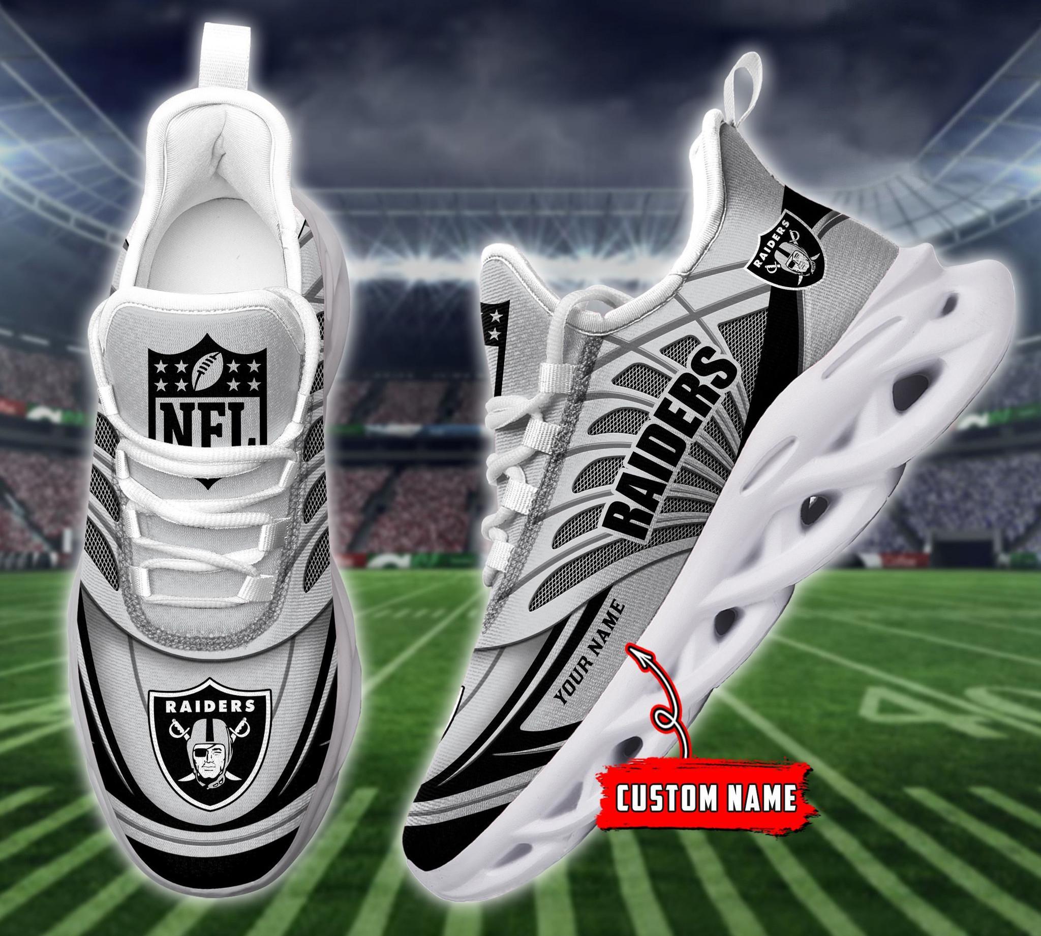Las Vegas Raiders Black Max Soul Shoes 2025 Versions Custom Name 637