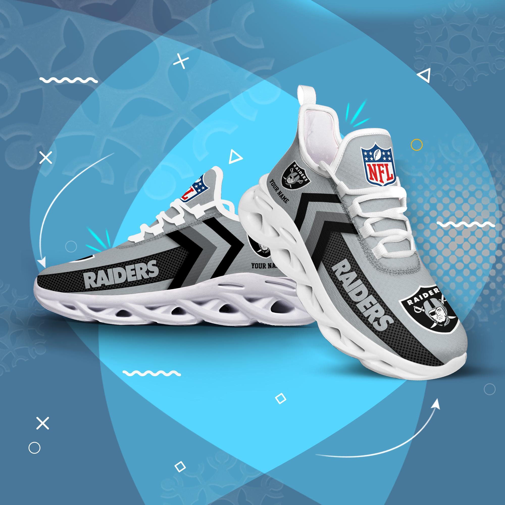 Las Vegas Raiders Black Max Soul Shoes 2025 Versions Custom Name 638