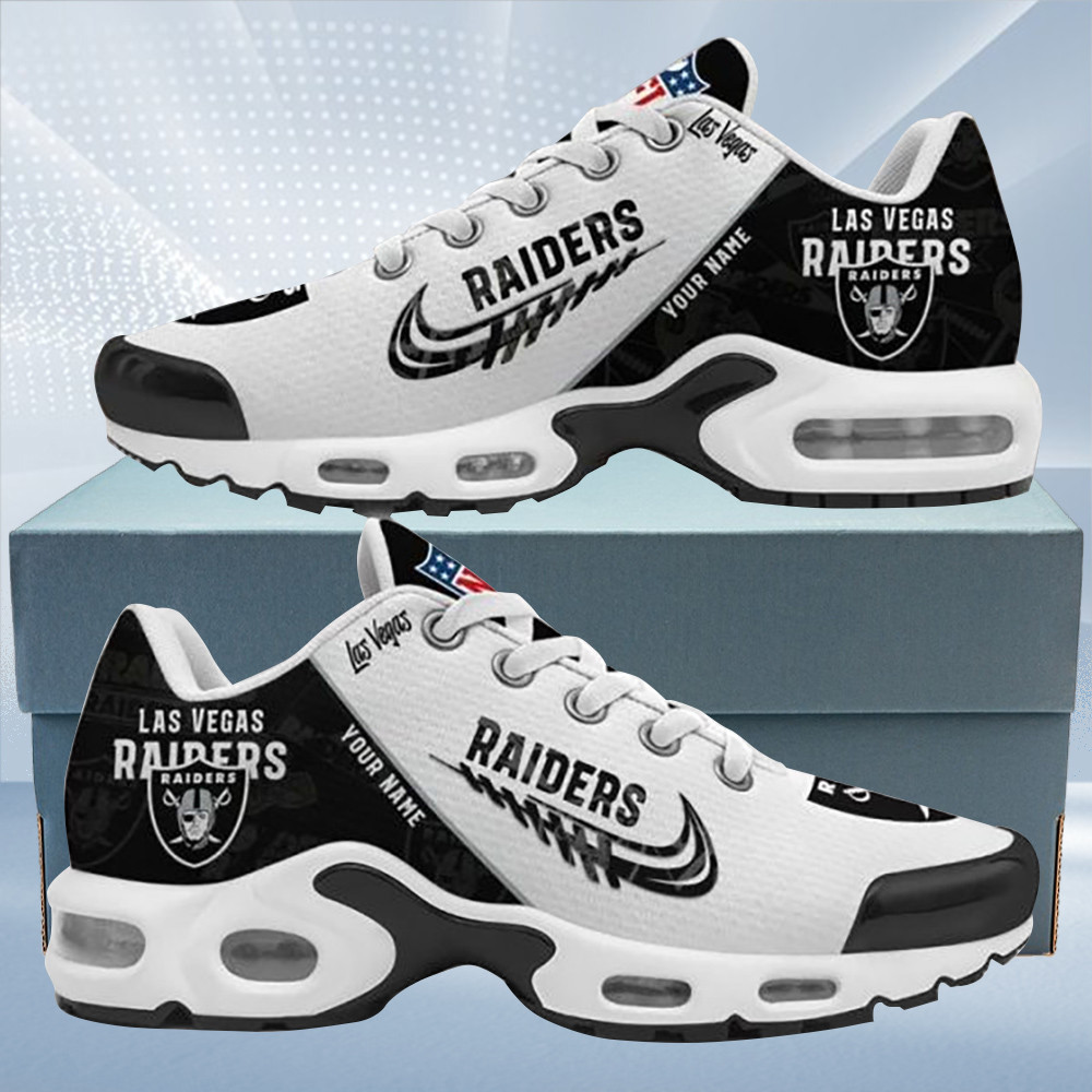 Las Vegas Raiders Personalized Name Team Mix Colors Wing Logo TN Air Max Shoes Air Cushion Sneakers
