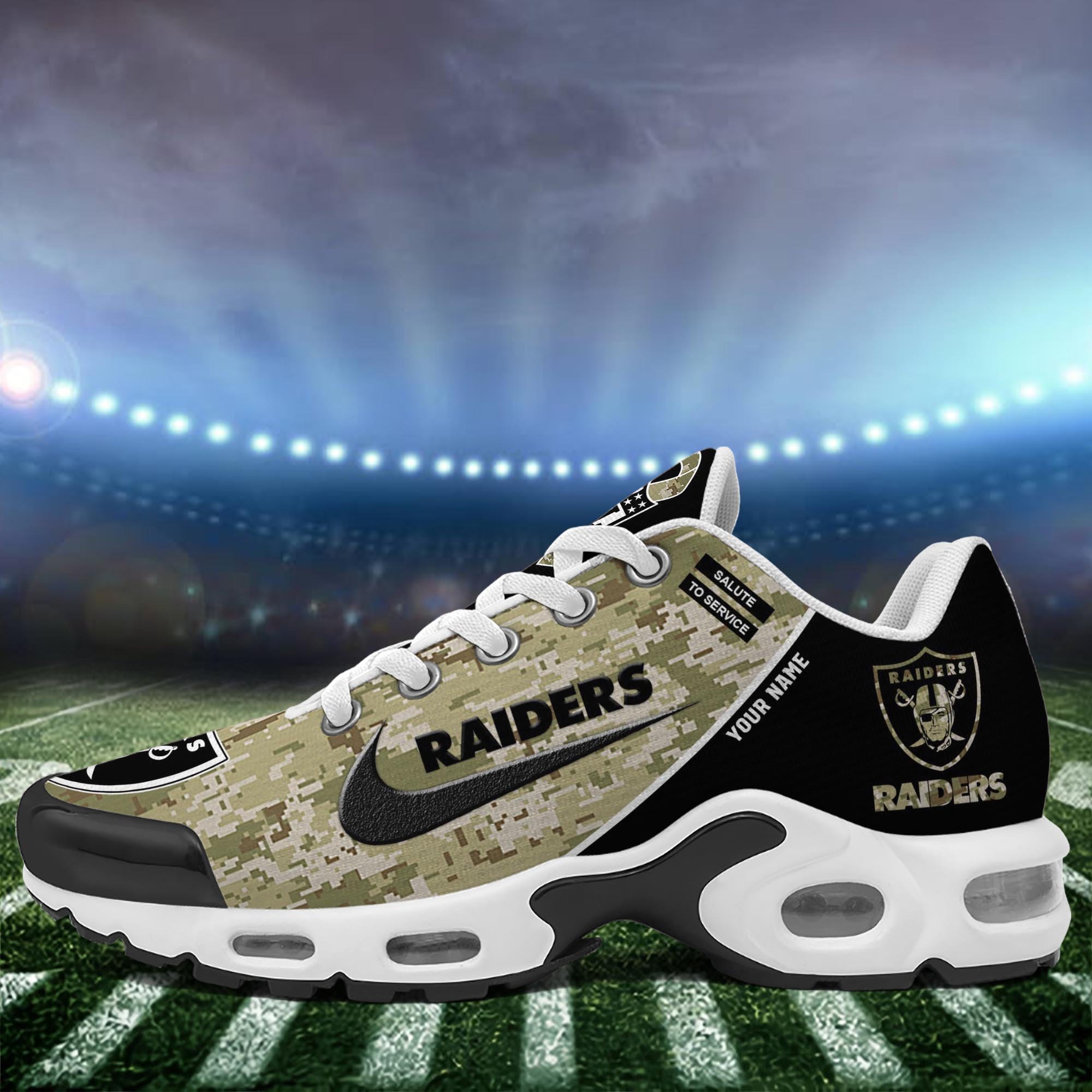 Las Vegas Raiders TN Shoes 2025 Version Custom Name, Camouflage Shoes PH586
