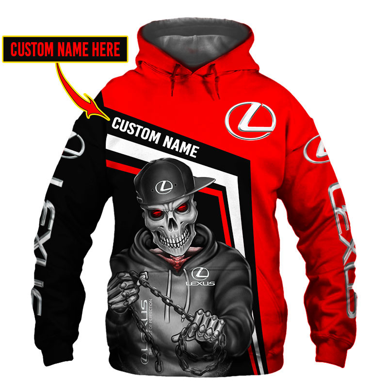 Lexus Skull Tshirt, sweatshirt, Polo, Hawaiian, Hoodie 3D Apparel Full Printing Custom Name 