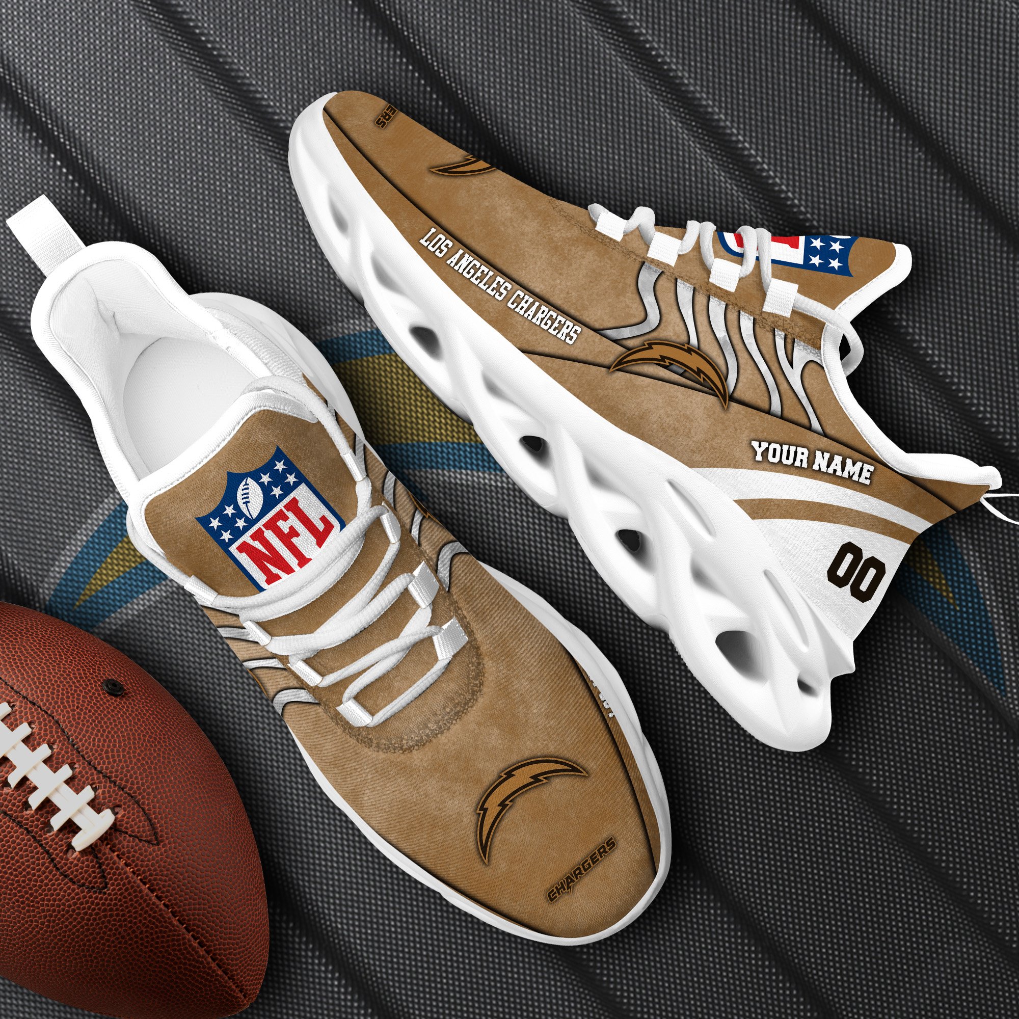 Los Angeles Chargers Black Max Soul Shoes 2025 Versions Custom Your Name And Number 264