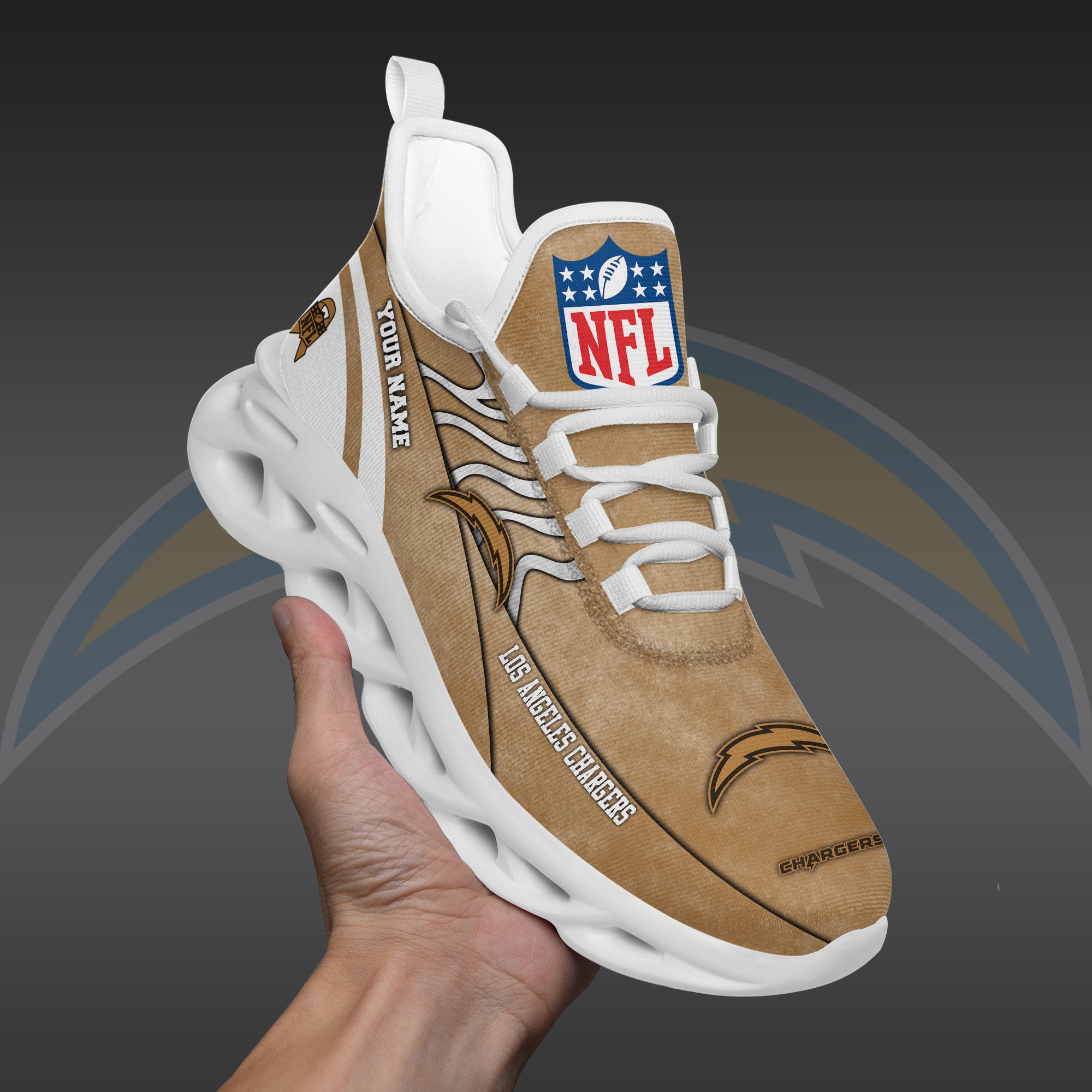 Los Angeles Chargers Black Max Soul Shoes 2025 Versions Custom Your Name And Number 264