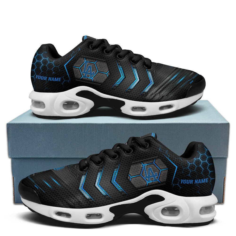 Los Angeles Dodgers Personalized Name Team Colors Arrow Line Beehive Pattern TN Shoes Air Cushion Sneakers