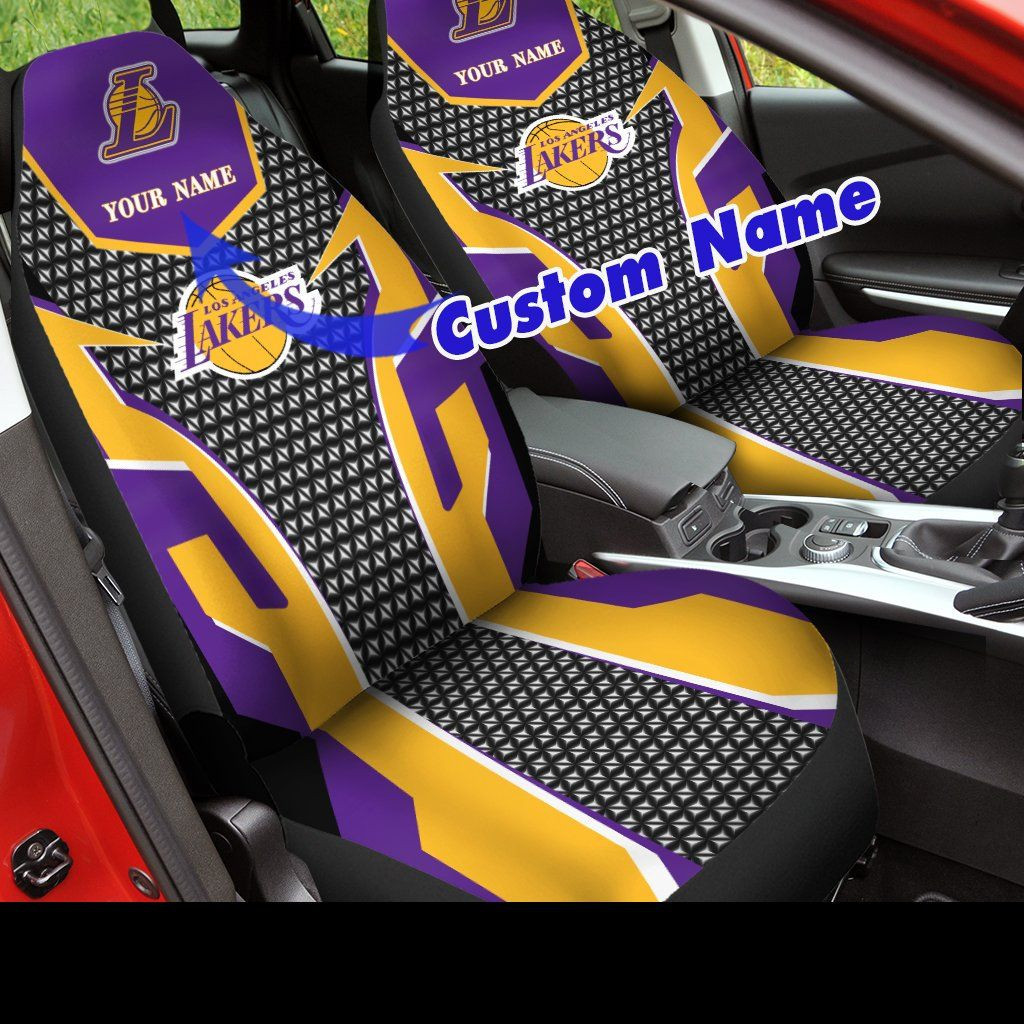 Los Angeles Lakers Custom Name Car Seat Covers (SET OF 2) - v1