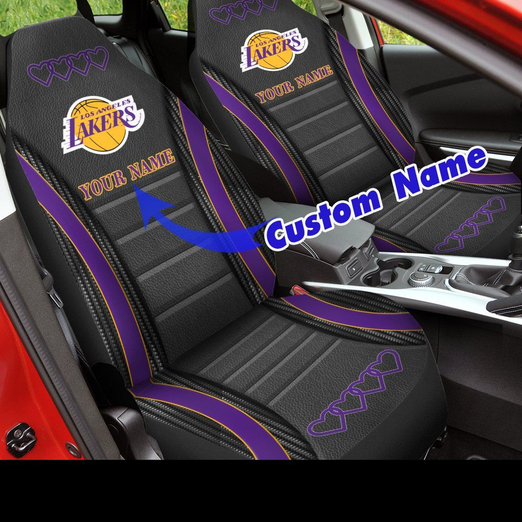 Los Angeles Lakers Custom Name Car Seat Covers (SET OF 2) - v2