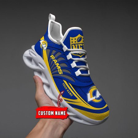 Los Angeles Rams Black Max Soul Shoes 2025 Versions Custom Name 637