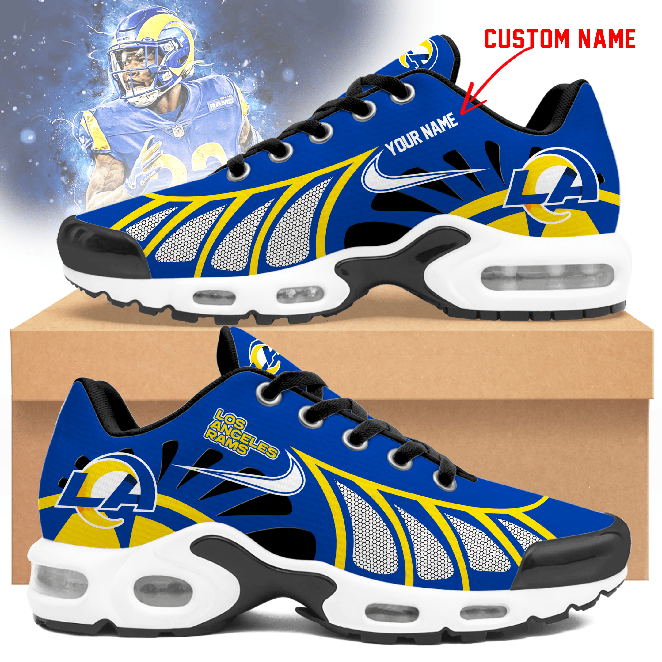 Los Angeles Rams Personalized Air Max Shoes TD 050625