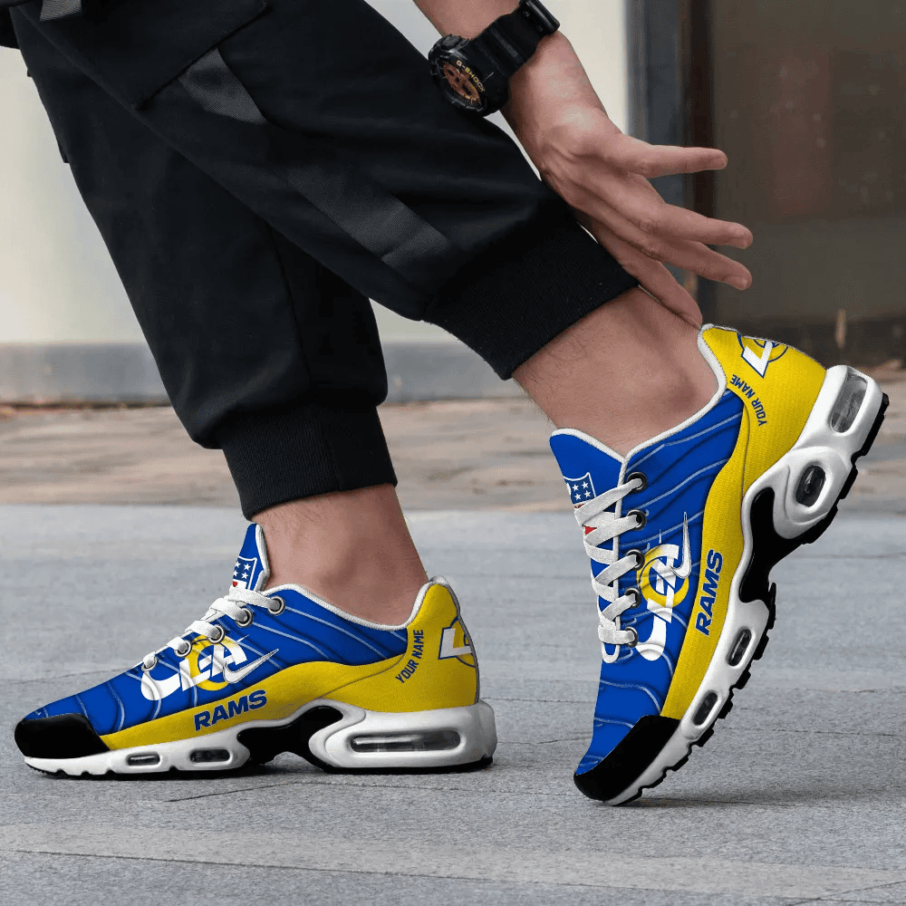 Los Angeles Rams Personalized Name Team Mix Colors V4 TN Air Max Shoes Air Cushion Sneakers