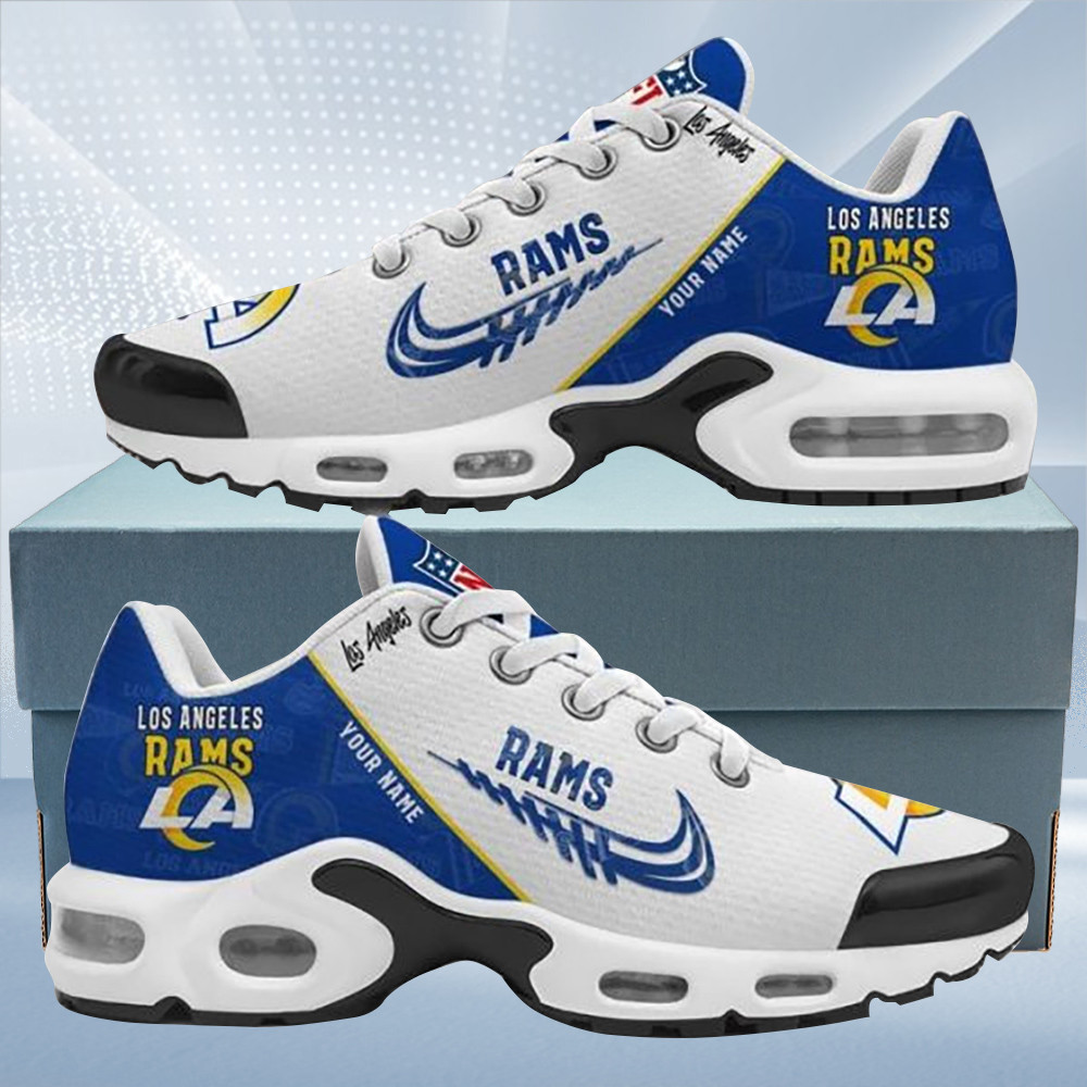 Los Angeles Rams Personalized Name Team Mix Colors Wing Logo TN Air Max Shoes Air Cushion Sneakers