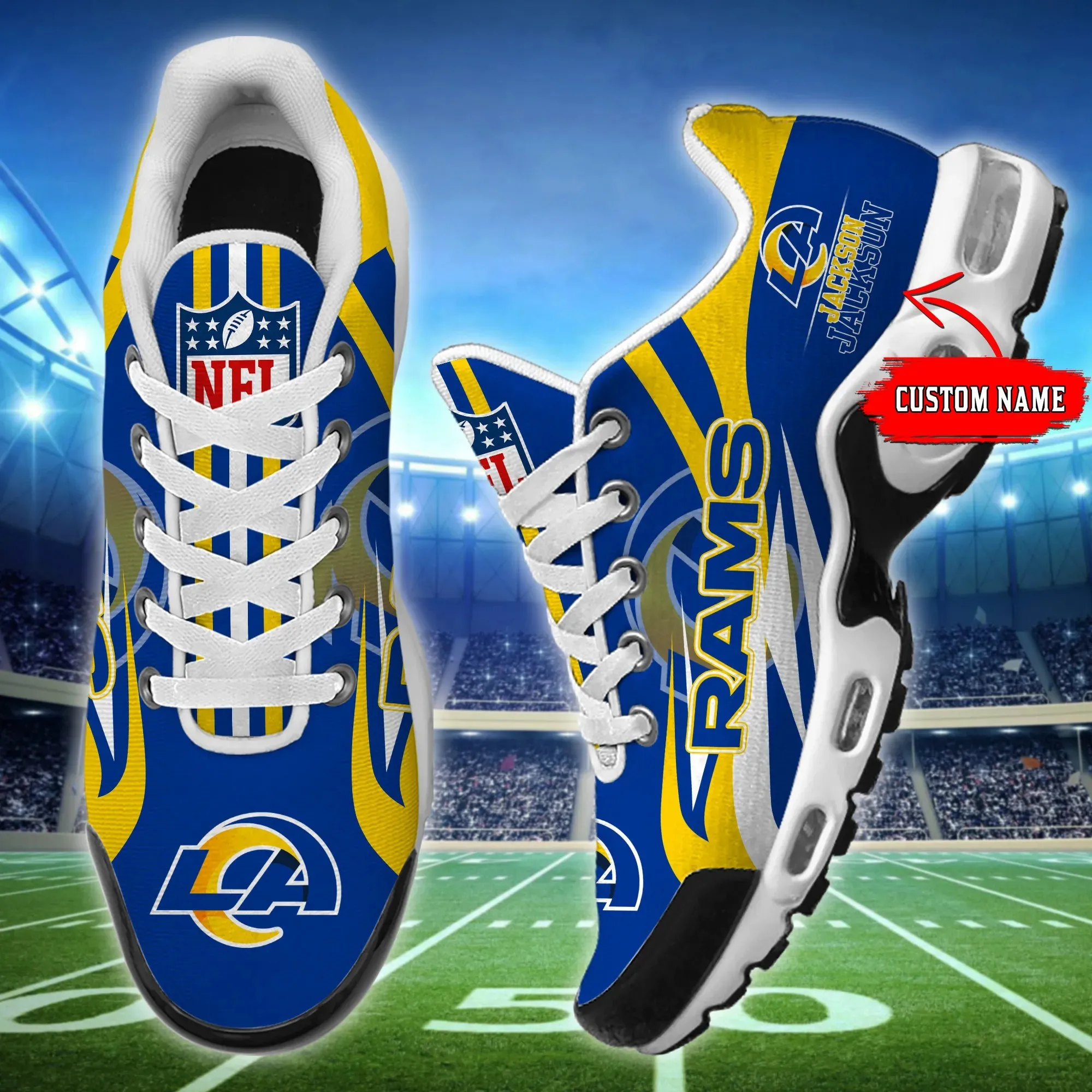 Los Angeles Rams Personalized New Air Max Plus TN Shoes Air Cushion Sneaker 641KJ-8107