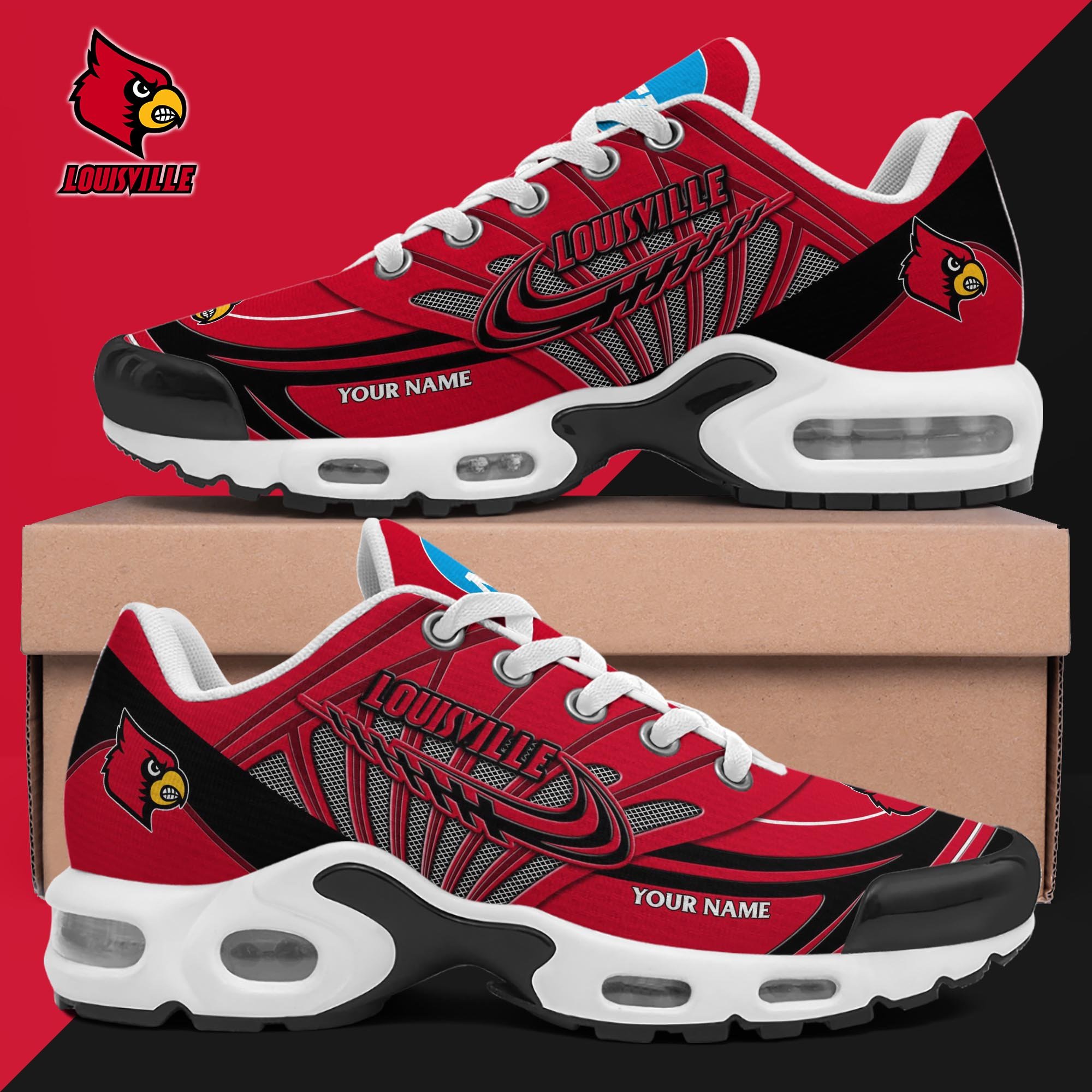 Louisville Cardinals TN Shoes 2025 Version Custom Your Name 594