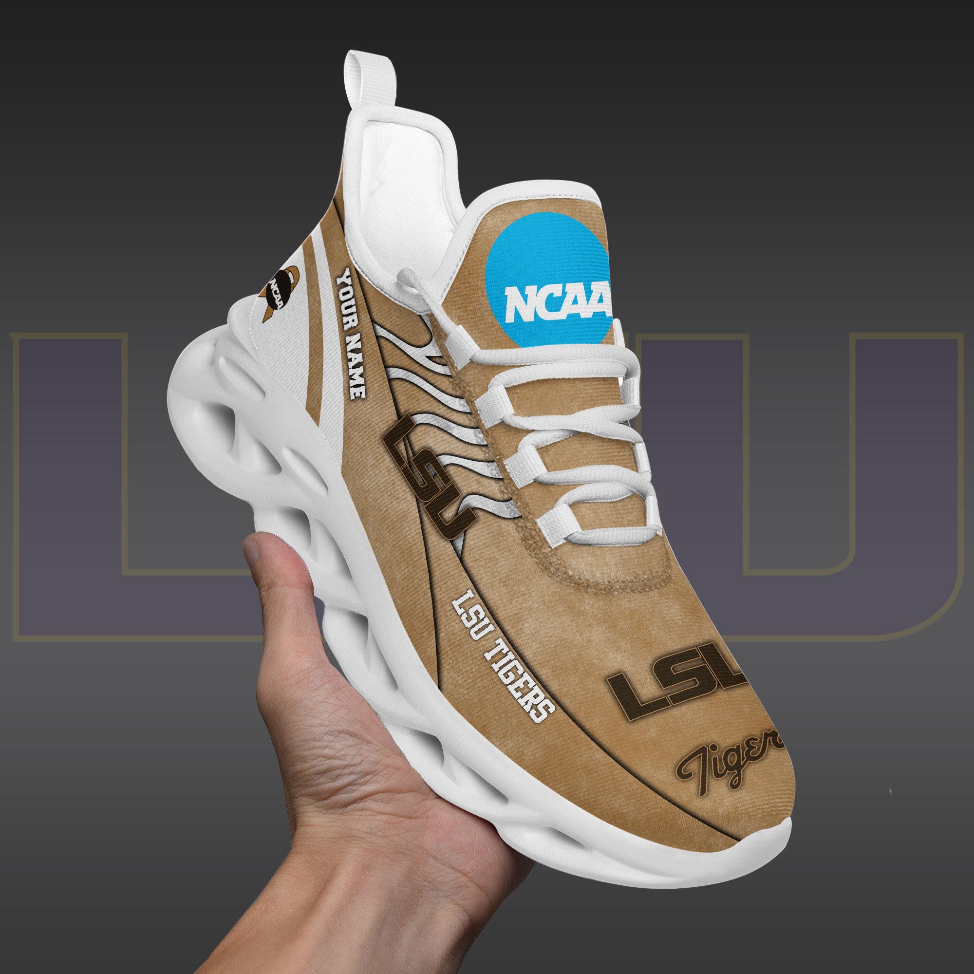 LSU TIGERS Black Max Soul Shoes 2025 Versions Custom Your Name And Number 312