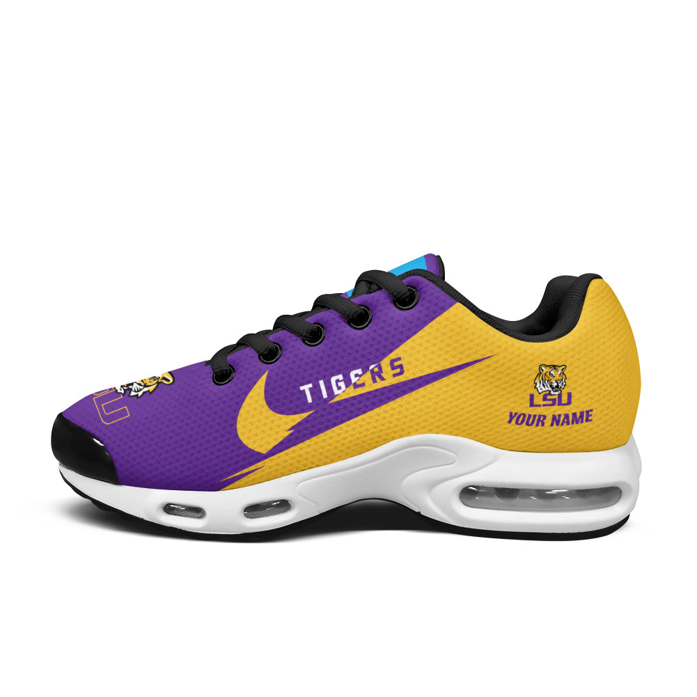 LSU Tigers Personalized Name Team Logo Wings Of God Pattern TN Air Max Shoes Air Cushion Sneakers
