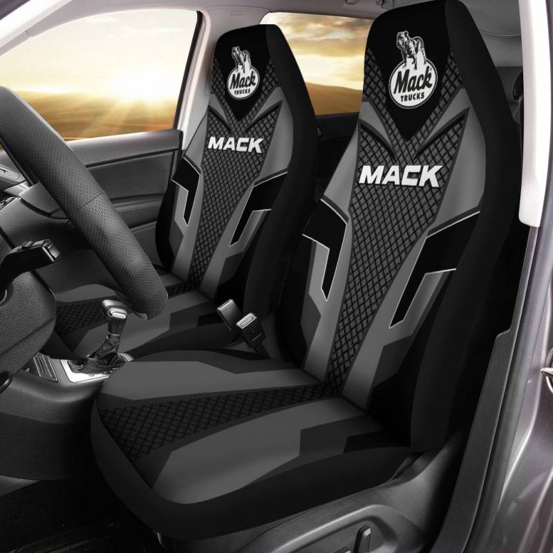 Mack Trucks TDV Car Seat Cover (Set of 2) Ver 1 (Black) 