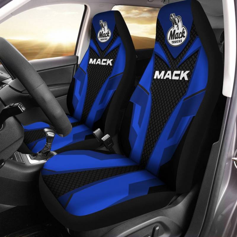 Mack Trucks TDV Car Seat Cover (Set of 2) Ver 1 (Blue) 