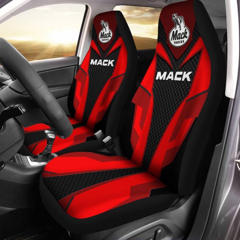 Mack Trucks TDV Car Seat Cover (Set of 2) Ver 1 (Red)