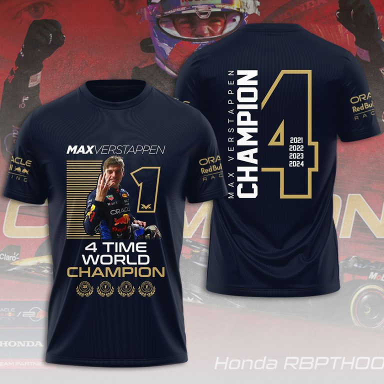Max Verstappen 4Time World Champion Shirt 
