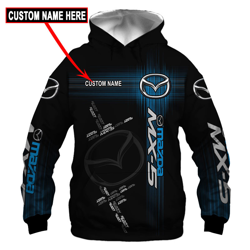 Mazda MX5 Tshirt, sweatshirt, Polo, Hawaiian, Hoodie 3D Apparel Full Printing Custom Name 