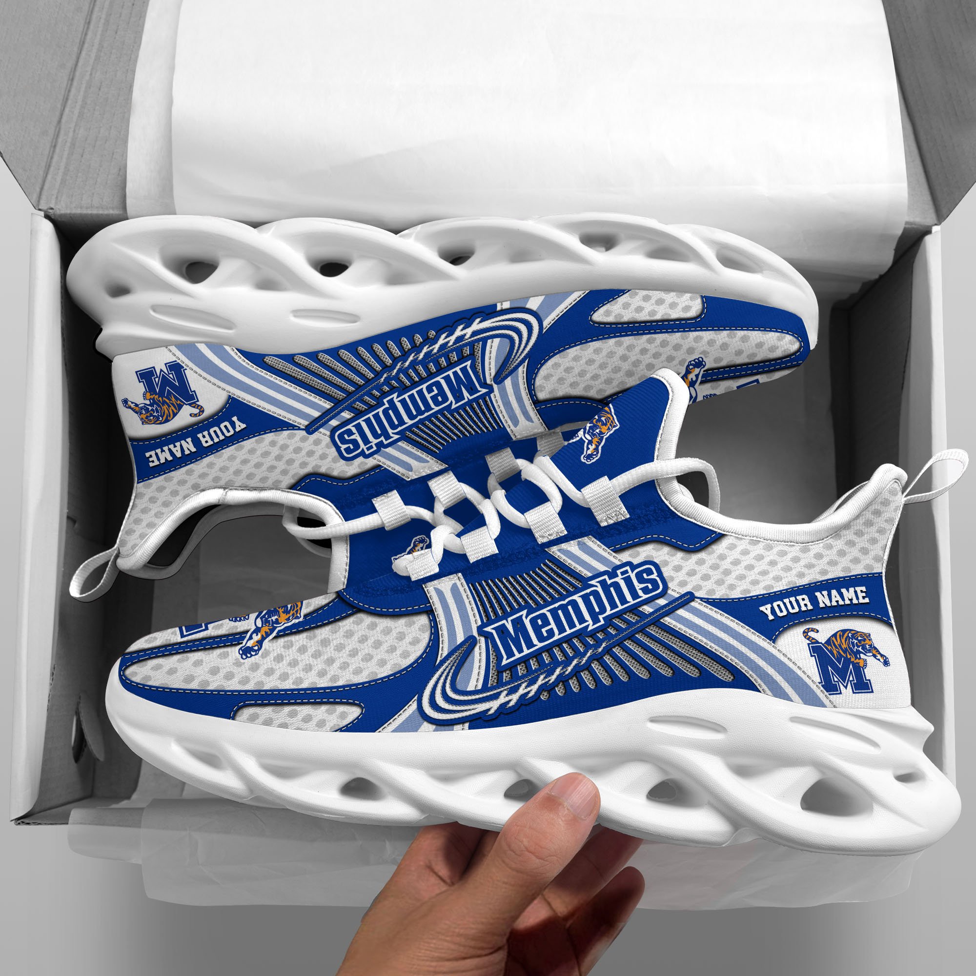 Memphis Tigers Clunky Sneakers Custom Your Name, Sport Sneakers, Sport Gifts For Fan, Gifts For Him