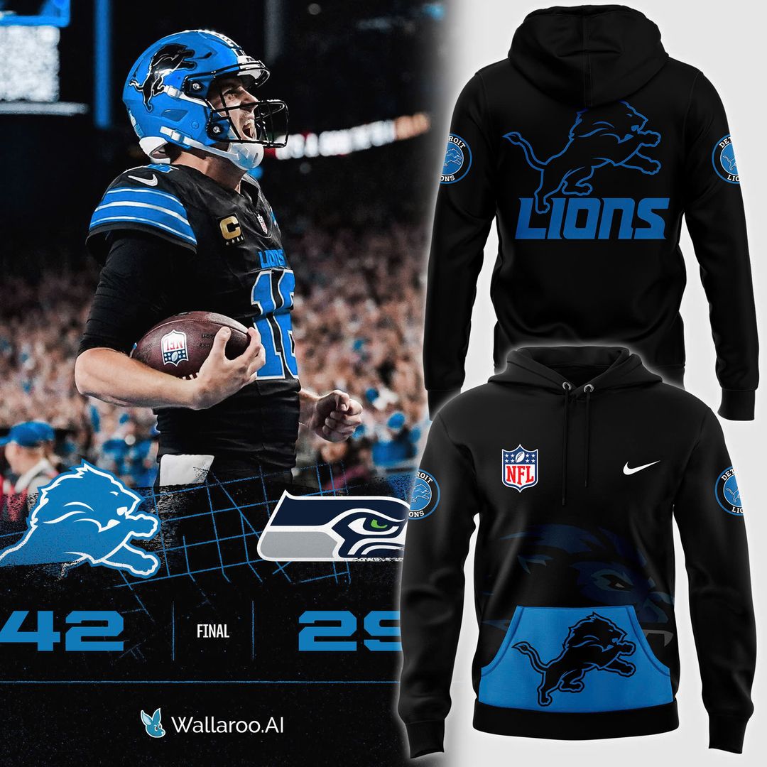Men's Black Detroit Lions Alternate Helmet Pullover Hoodie 