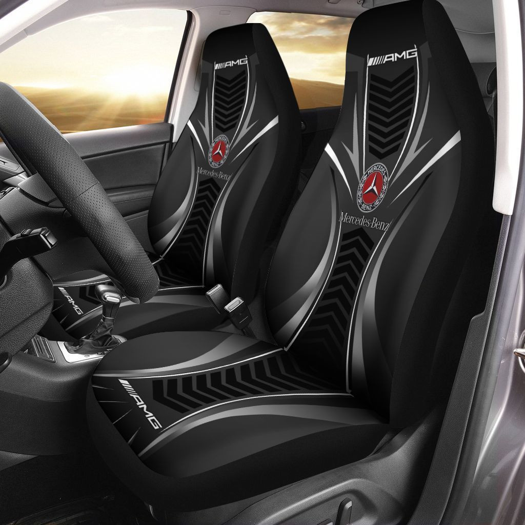 Mercedes Benz AMG  Car Seat Cover (Set of 2) Ver2 (Black) 